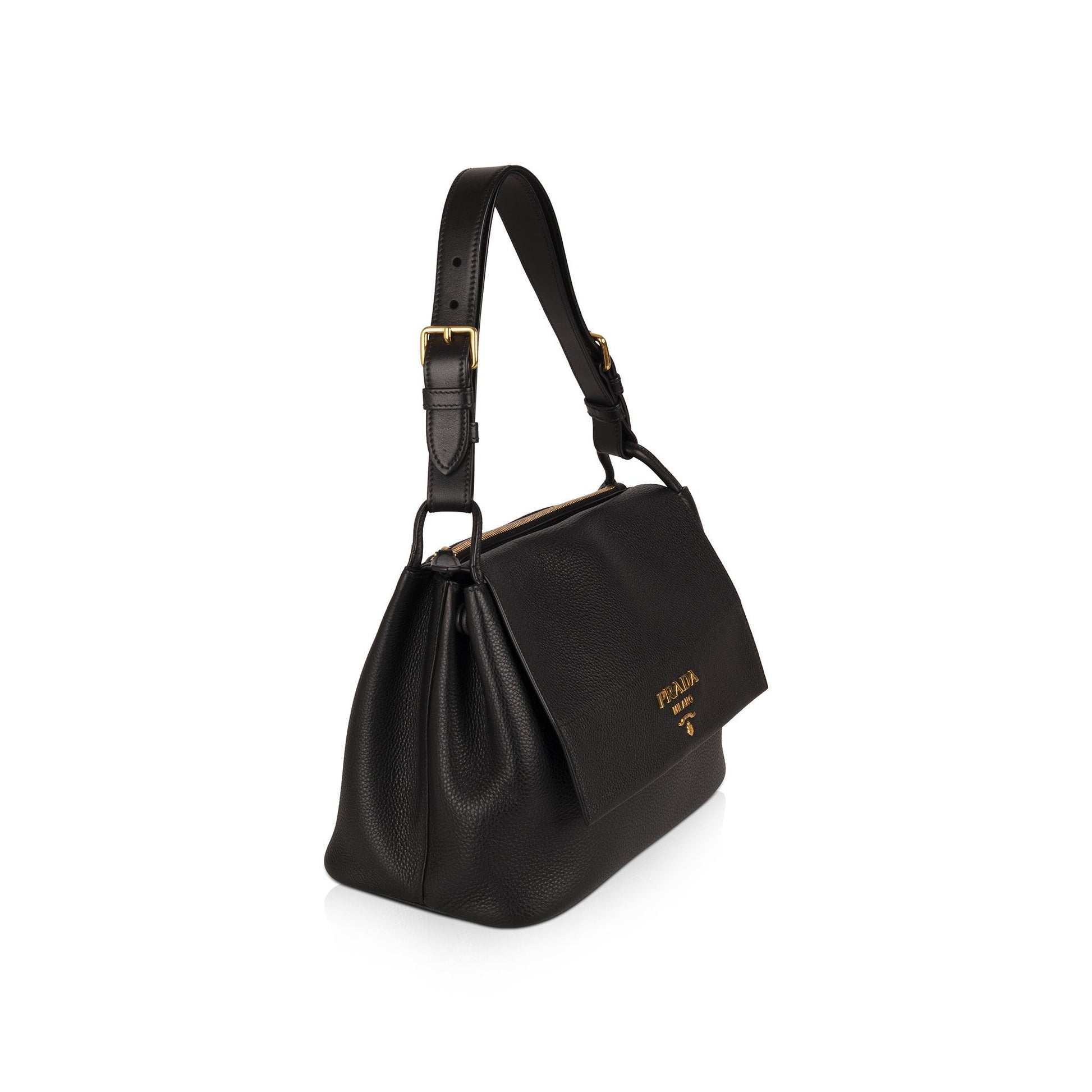 Prada Black Vitello Daino Shoulder Bag