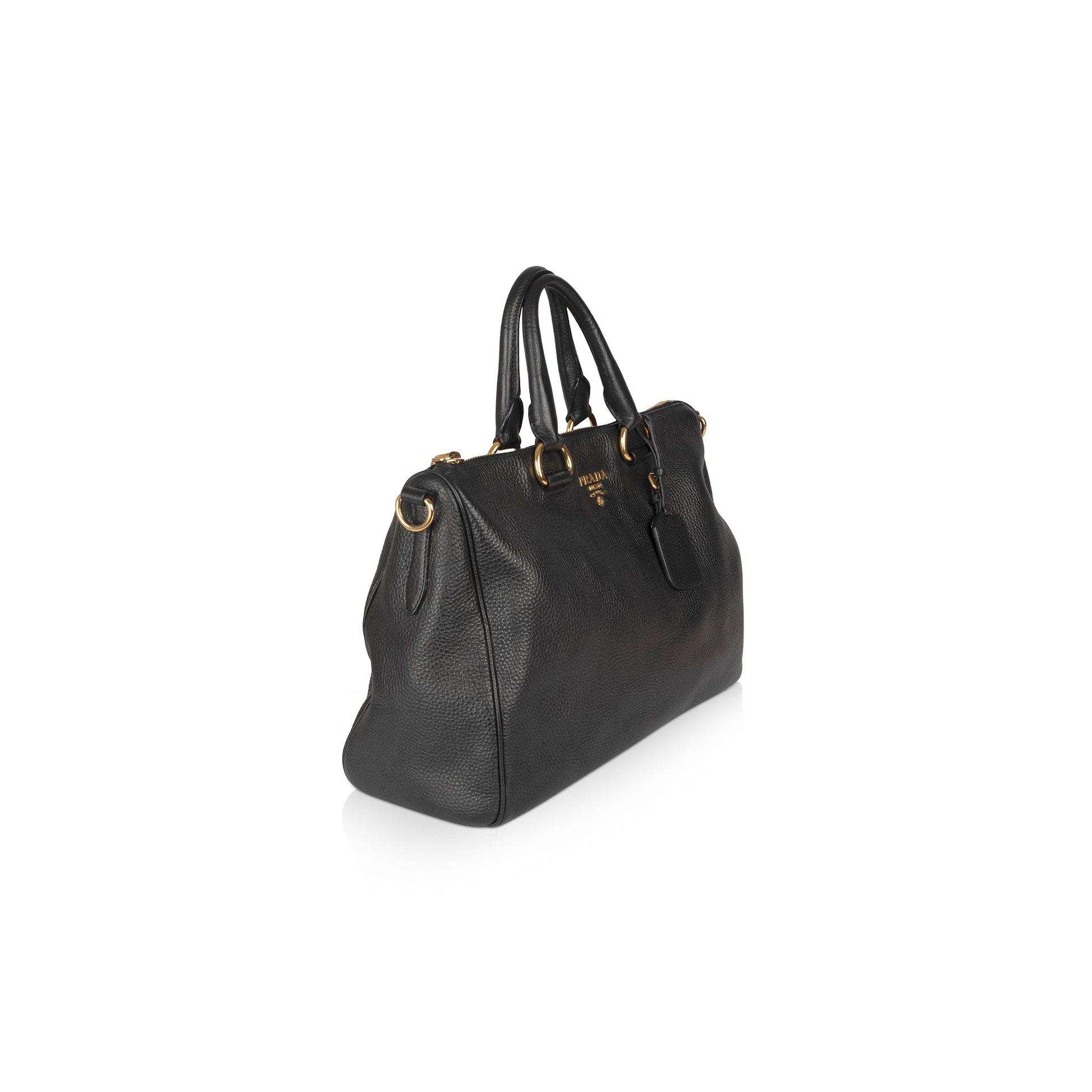 Prada Black Vitello Daino Tote