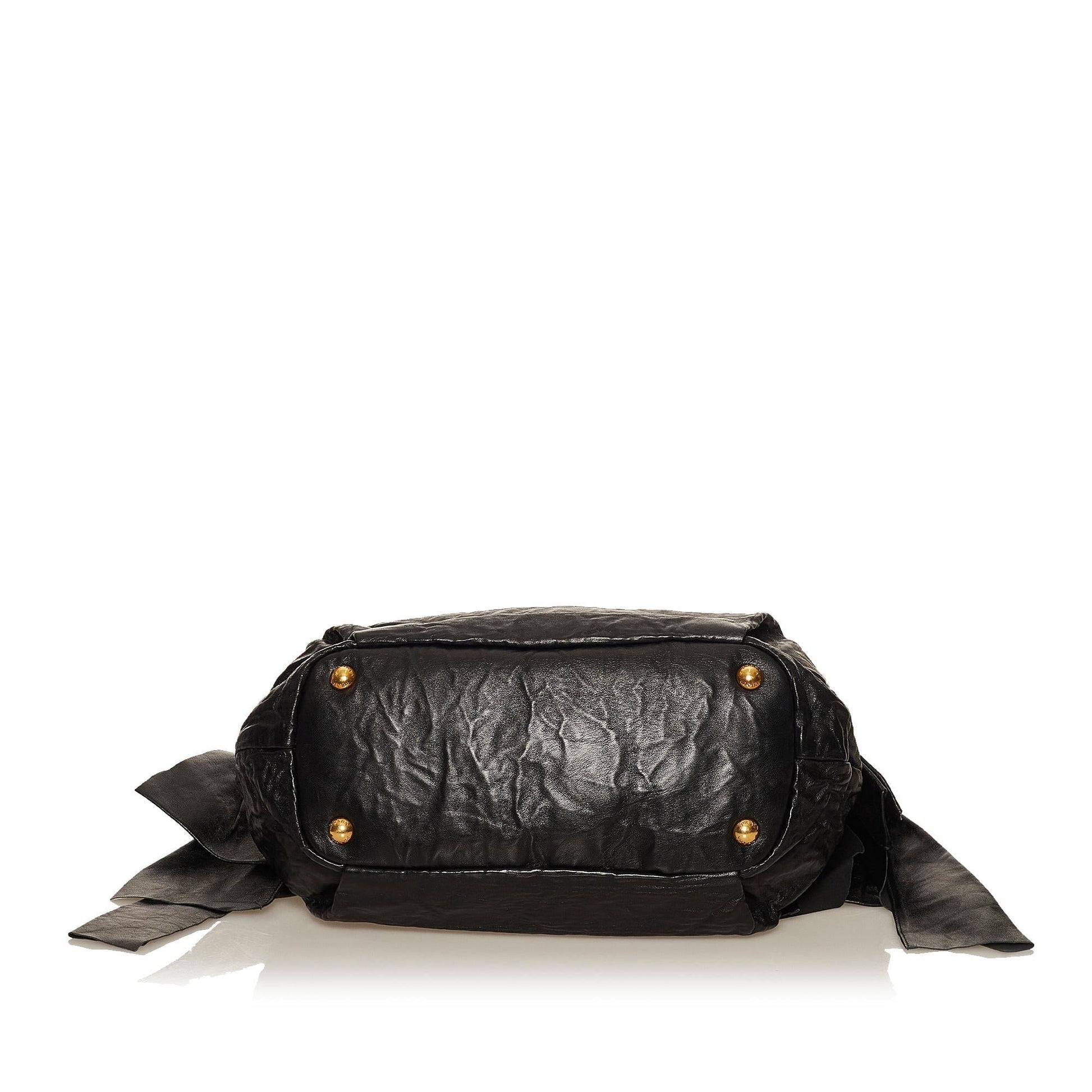 Prada Bow Lambskin Leather Shoulder Bag (SHG-29520)