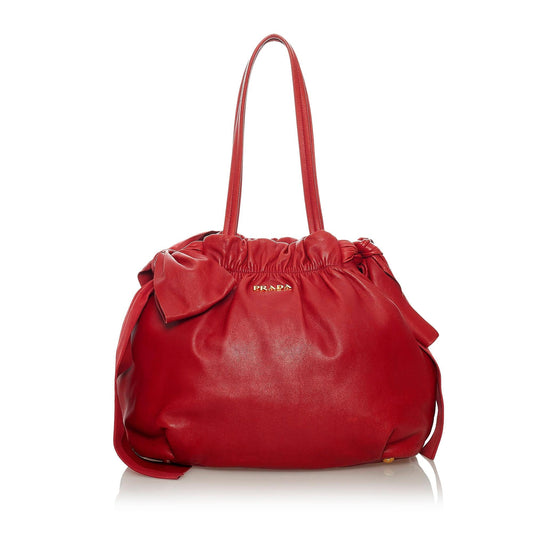 Prada Bow Leather Shoulder Bag (SHG-29221)