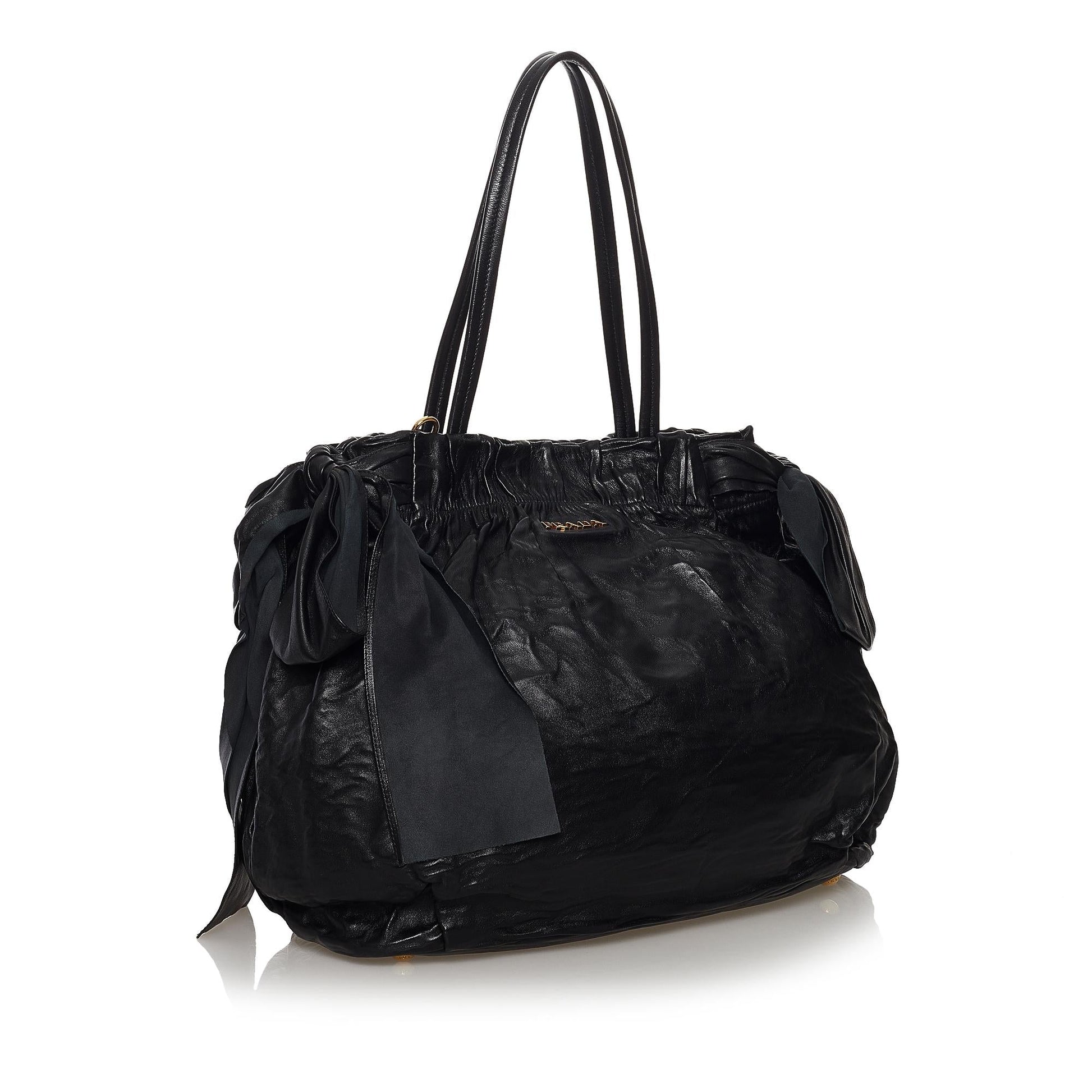 Prada Bow Nappa Leather Satchel (SHG-37206)