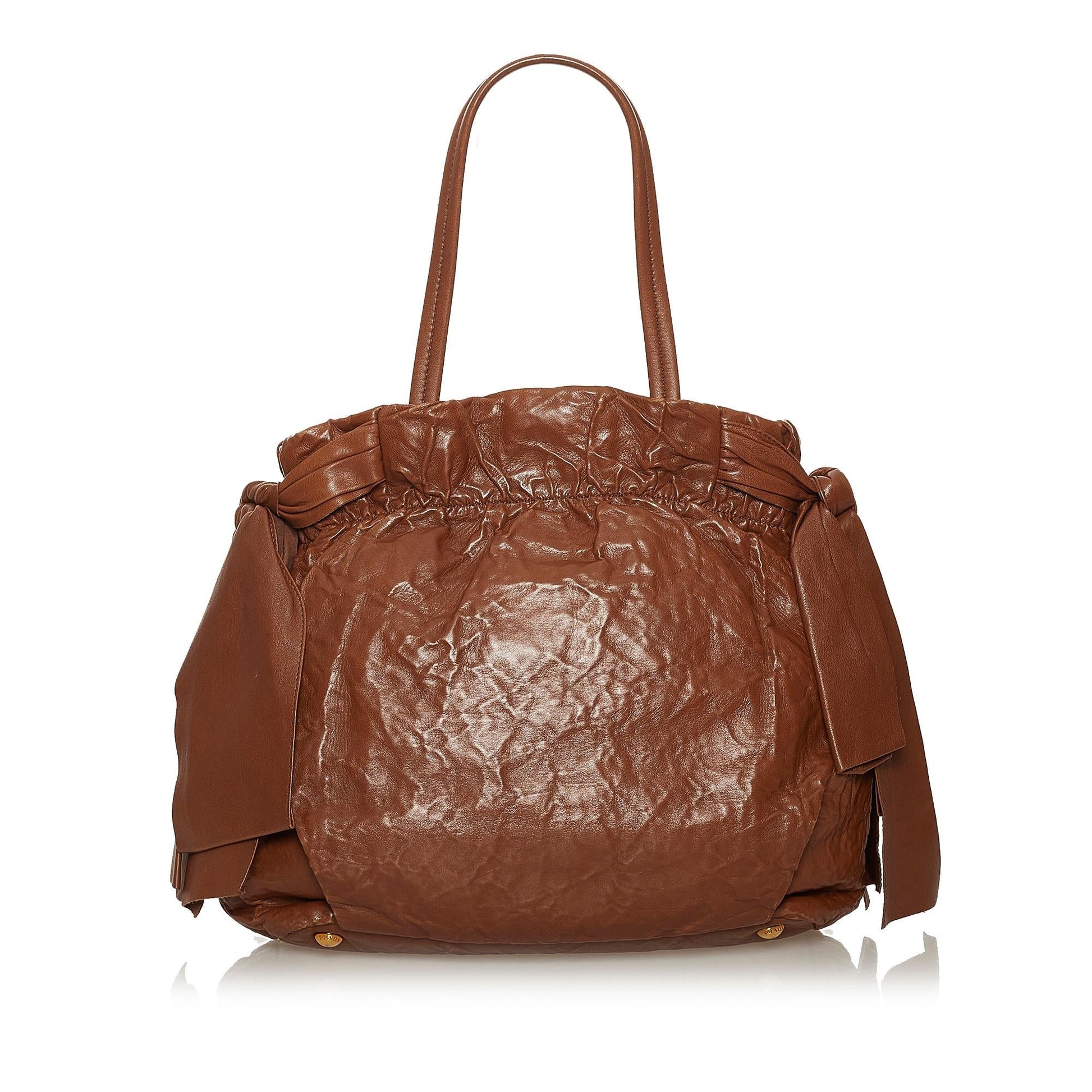 Prada Bow Nappa Leather Satchel (SHG-37318)