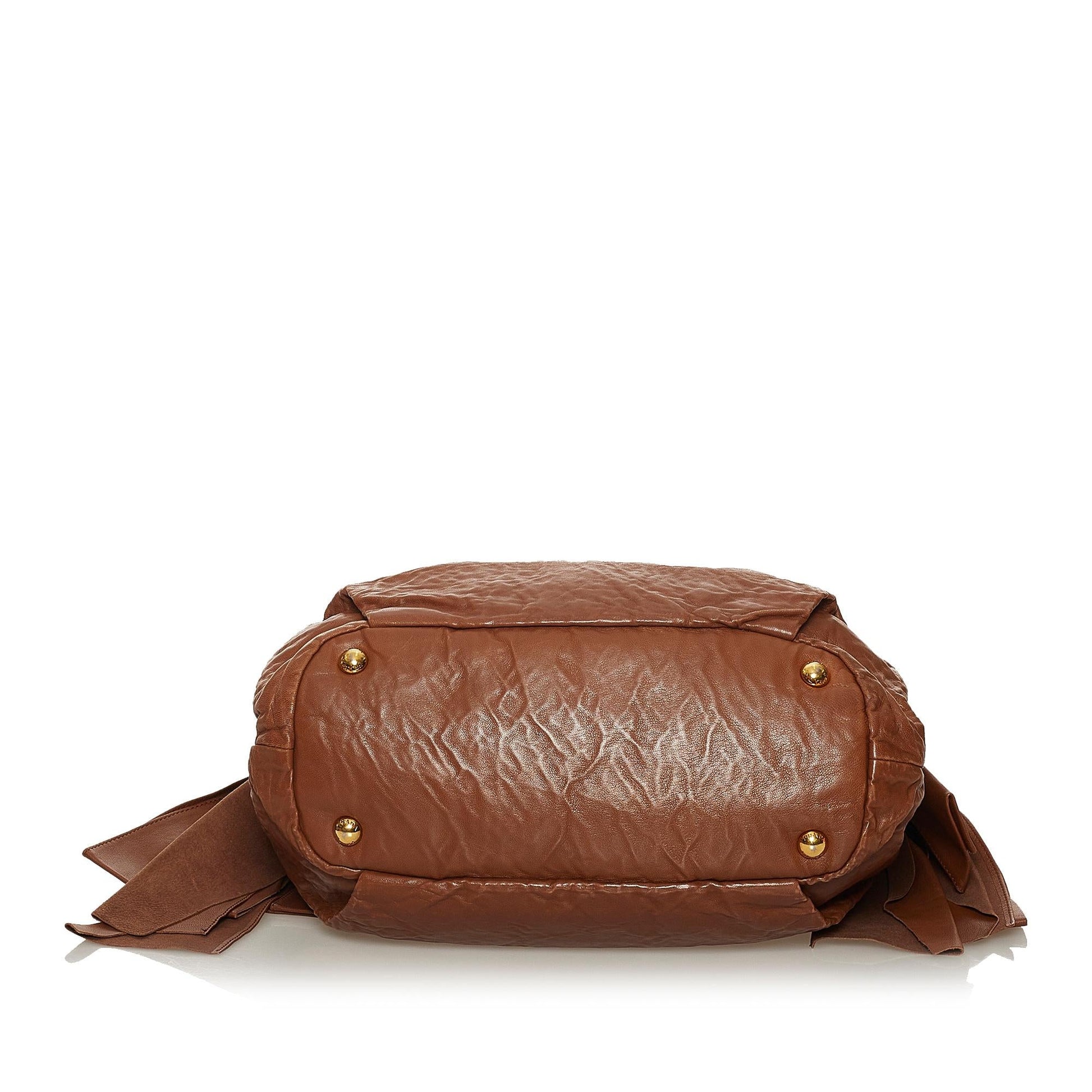 Prada Bow Nappa Leather Satchel (SHG-37318)