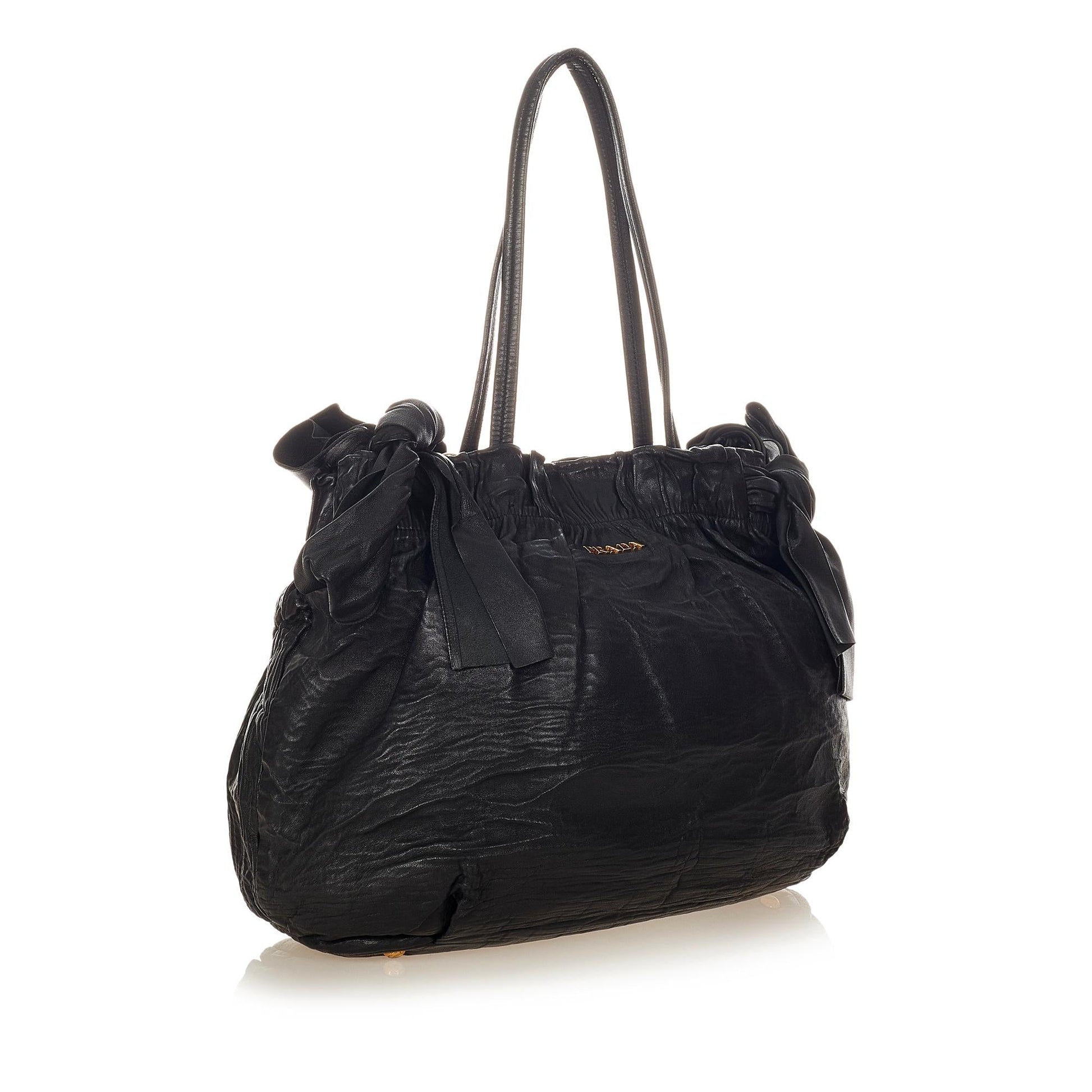 Prada Bow Nappa Leather Satchel (SHG-37744)