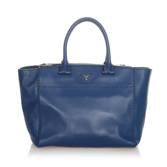Prada Caflskin Stitched Tote Bag (SHG-23376)