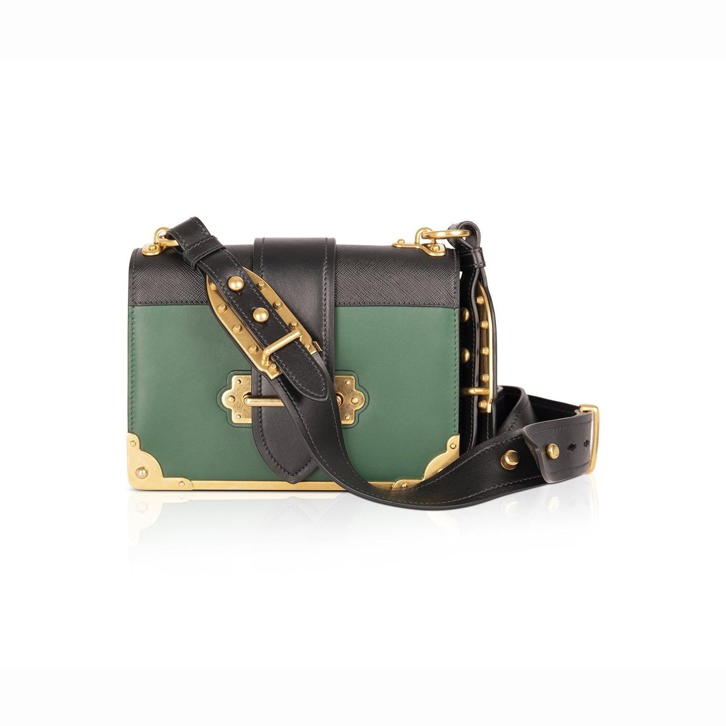 Prada Cahier Leather Shoulder Bag