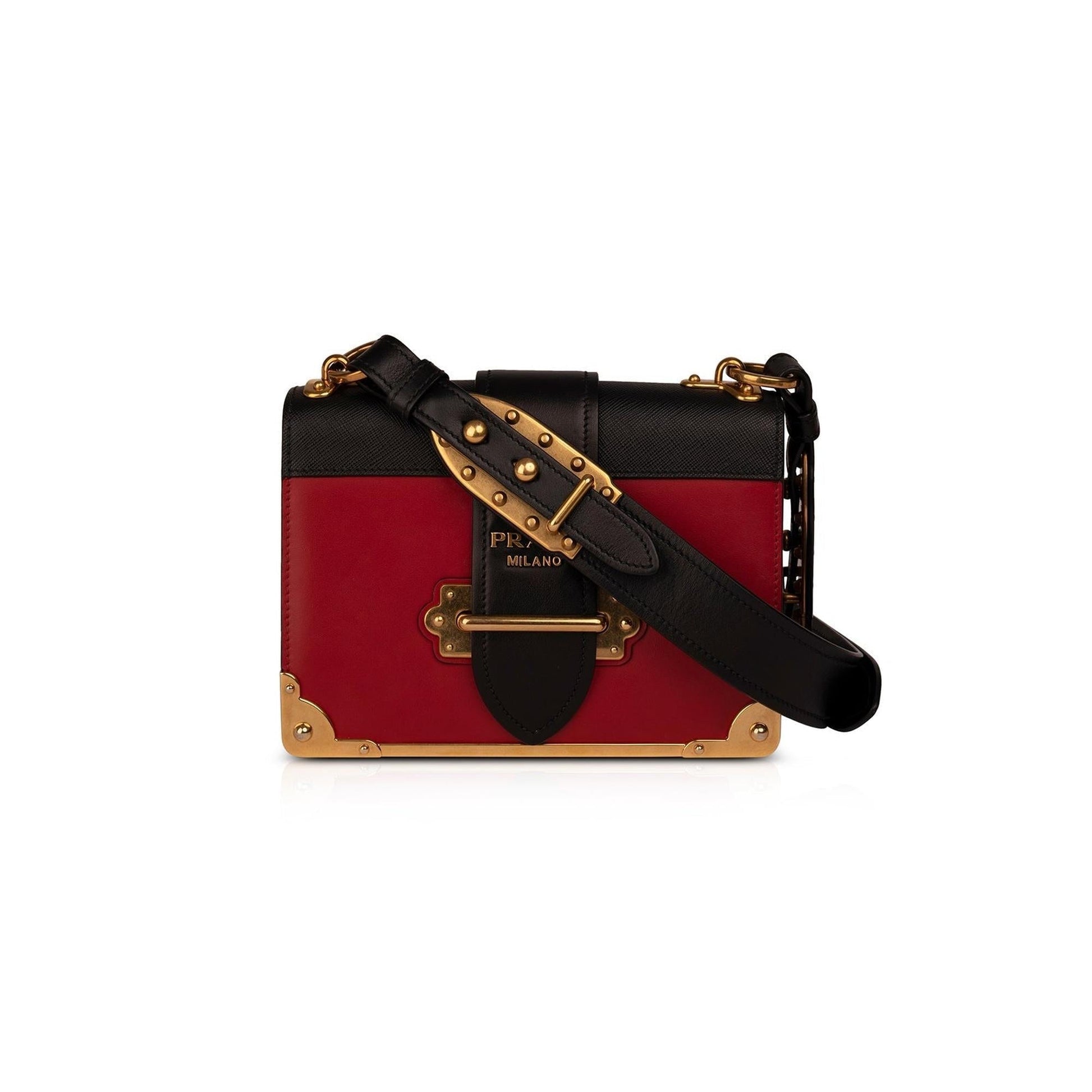 Prada Cahier Leather Shoulder Bag