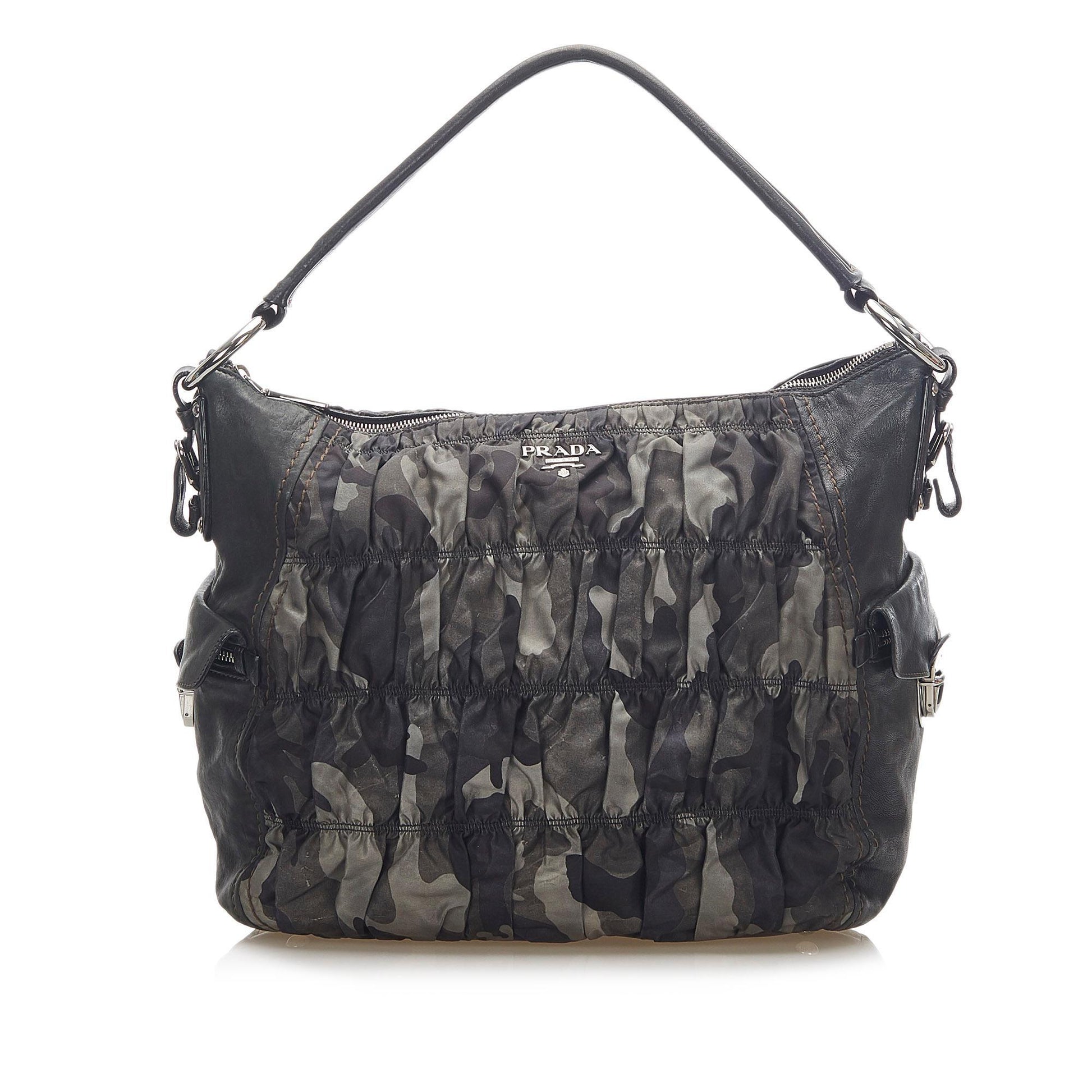 Prada Camouflage Tessuto Gaufre Tote Bag  