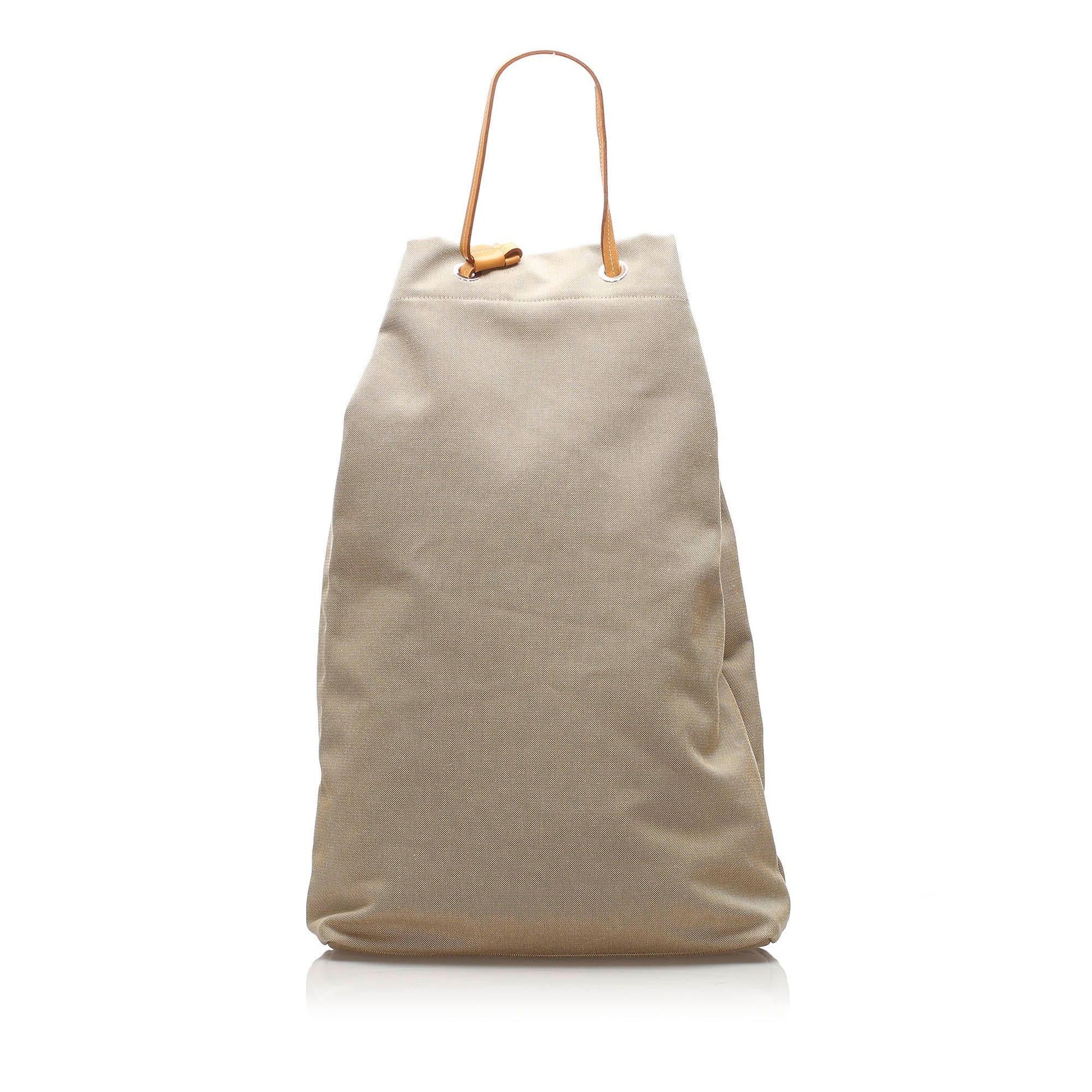 Prada Canapa Drawstring Canvas Bucket Bag (SHG-13656)