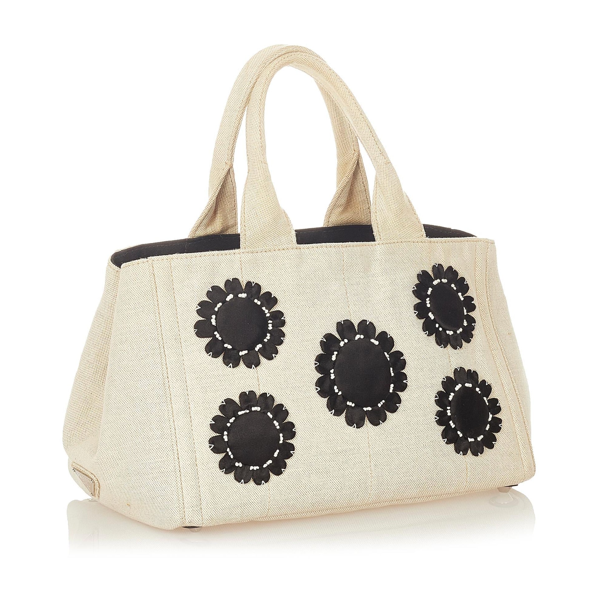 Prada Canapa Floral Handbag (SHG-w98wZo)