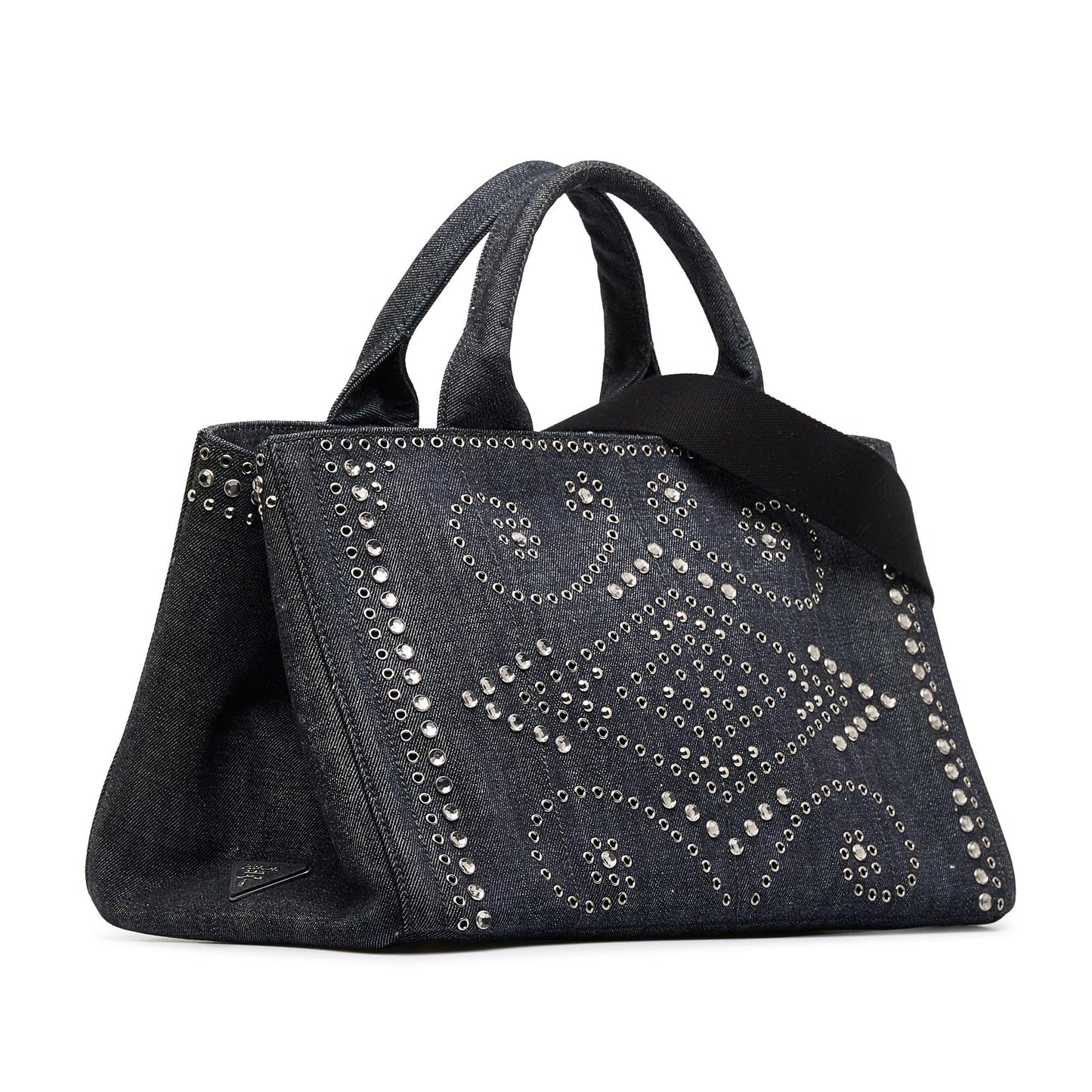 Prada Canapa Jeweled Satchel (SHG-VCMwnw)