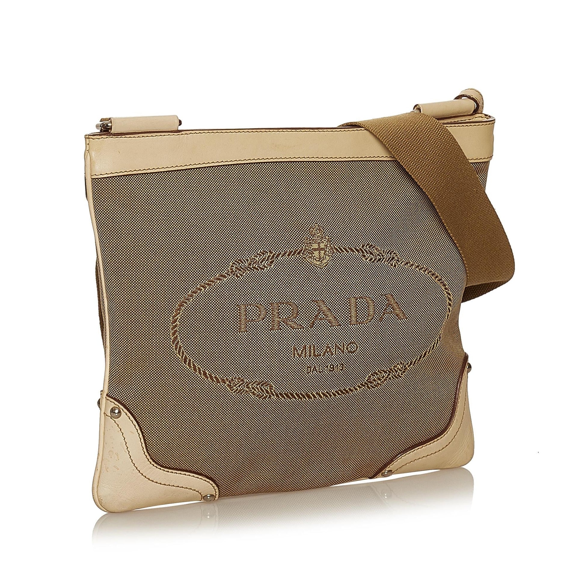 Prada Canapa Logo Canvas Crossbody Bag (SHG-29482)