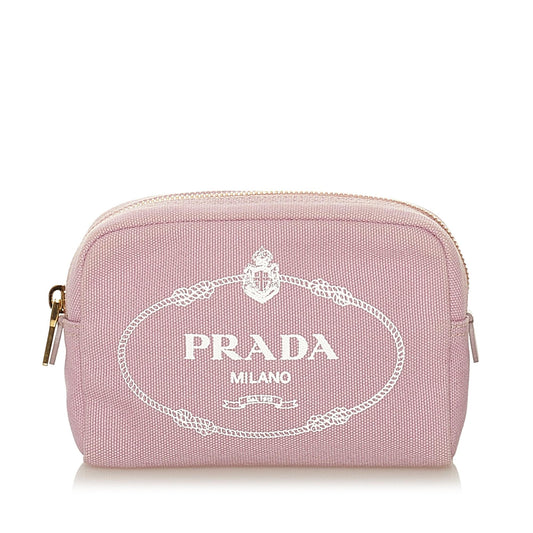 Prada Canapa Logo Canvas Pouch (SHG-34376)