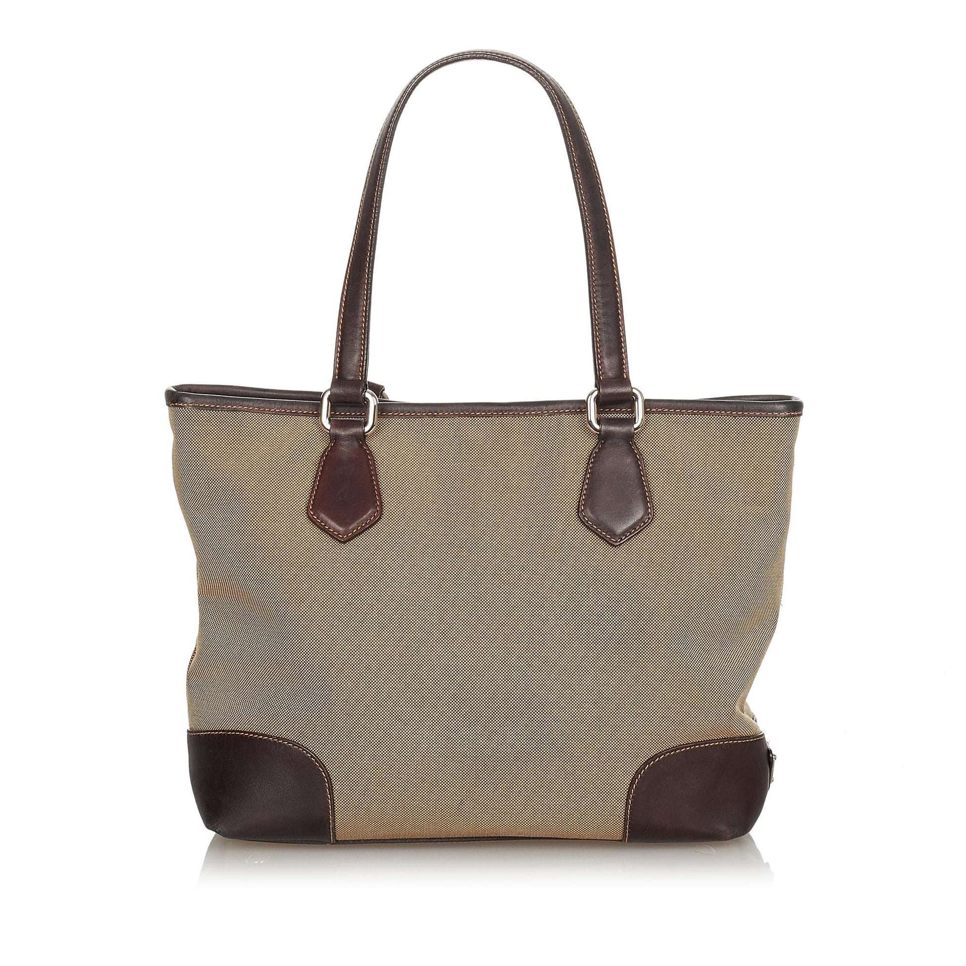 Prada Canapa Logo Canvas Satchel (SHG-24468)