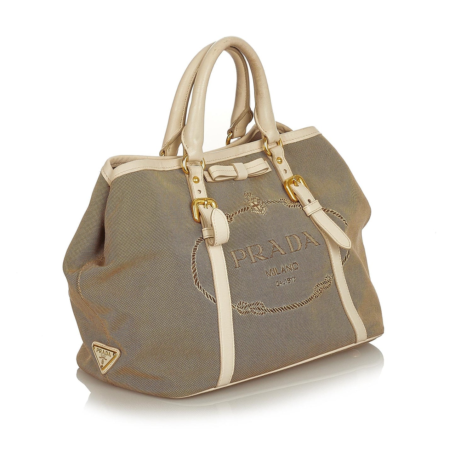 Prada Canapa Logo Canvas Satchel (SHG-25823)