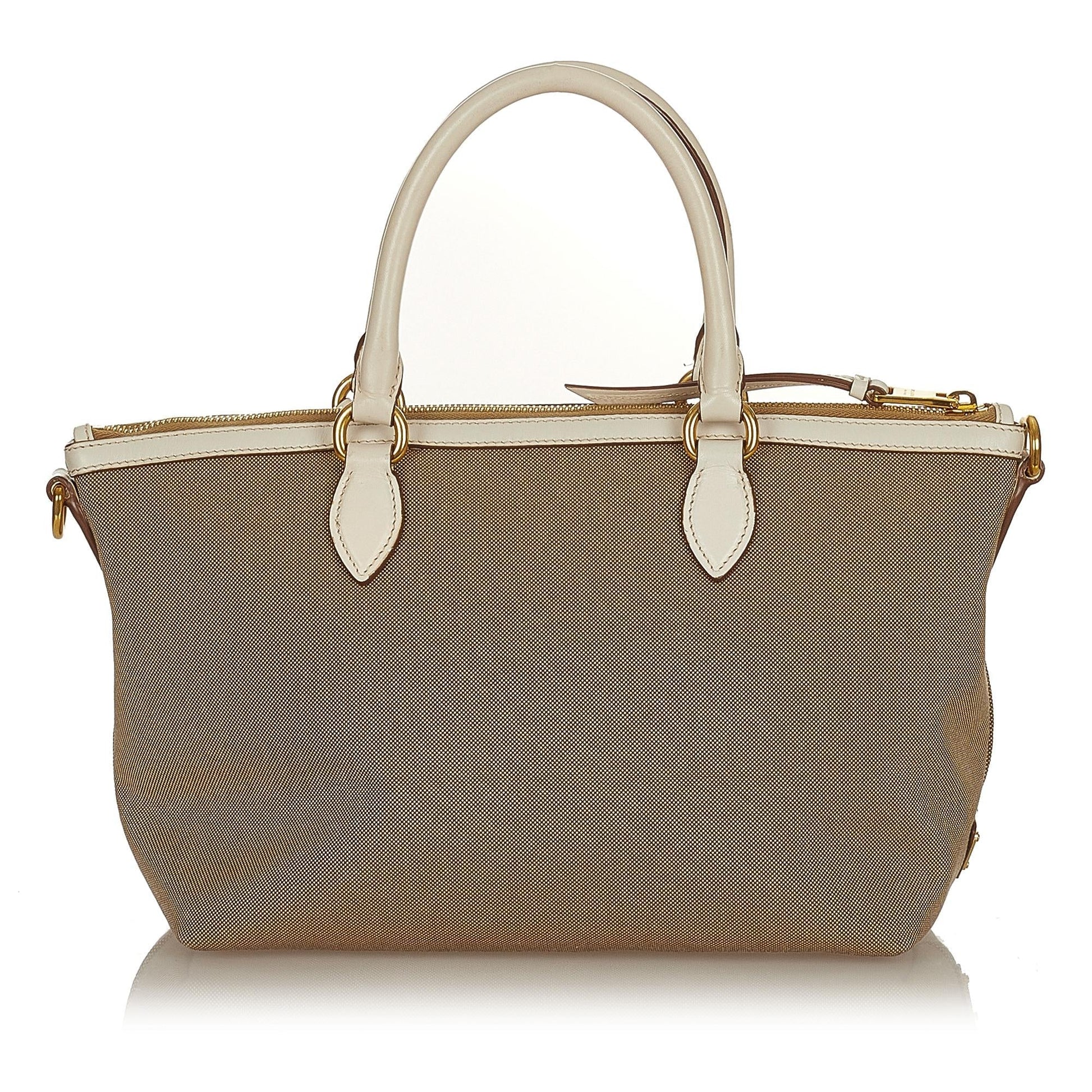 Prada Canapa Logo Canvas Satchel (SHG-27085)