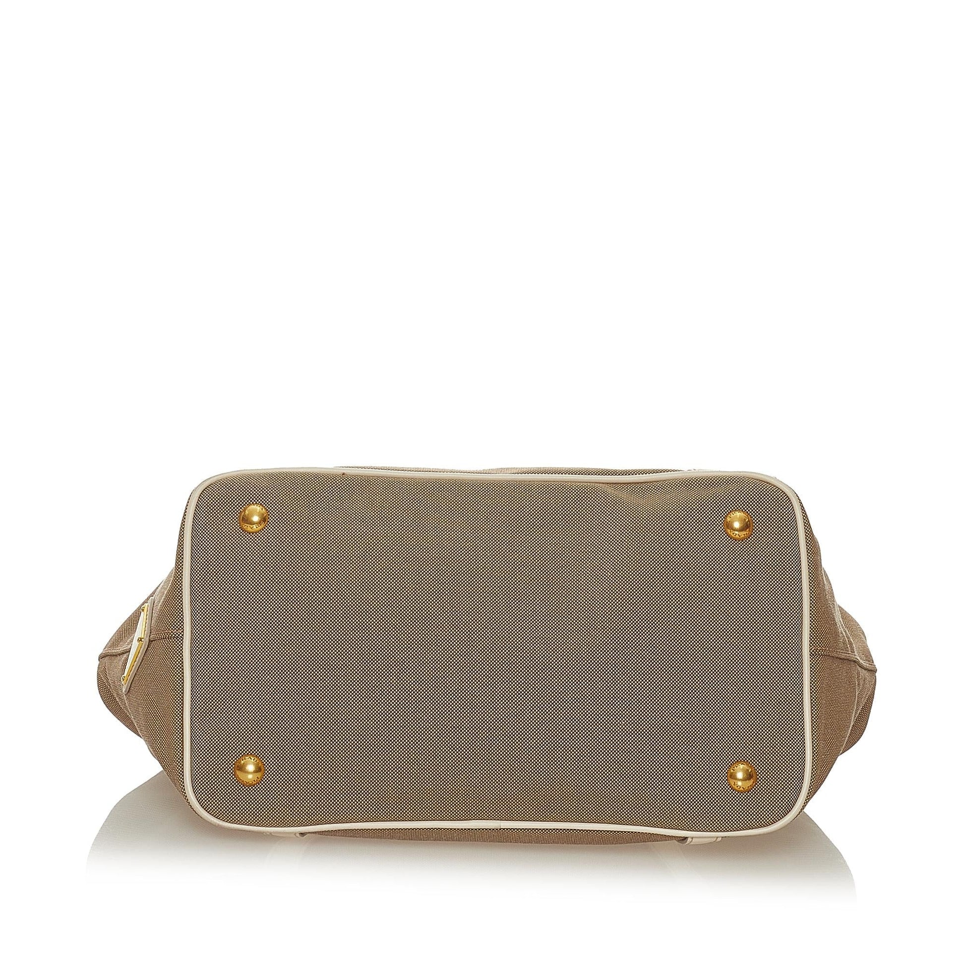 Prada Canapa Logo Canvas Satchel (SHG-27876)