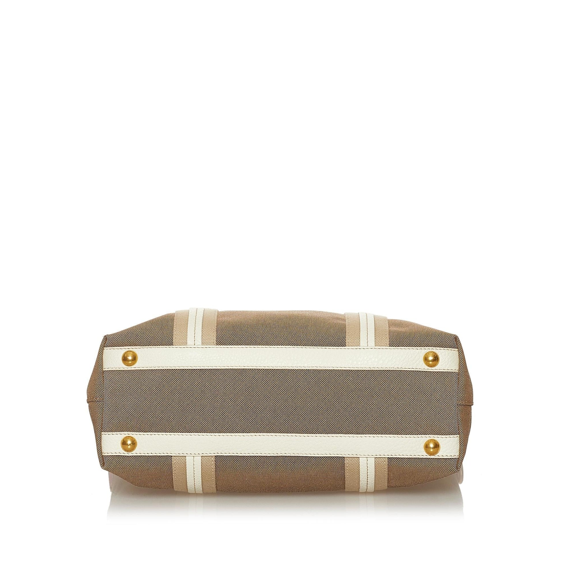 Prada Canapa Logo Canvas Satchel (SHG-28374)