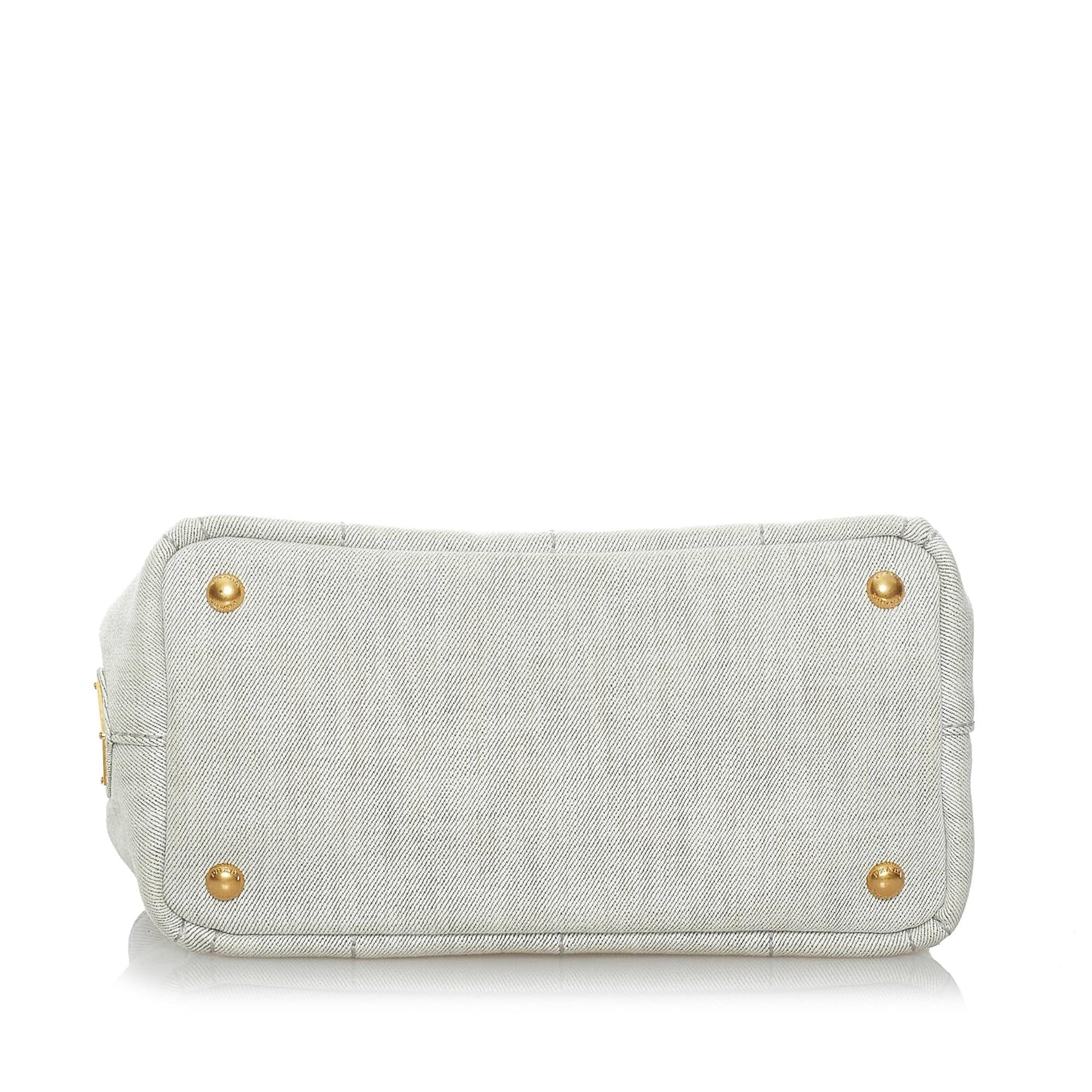Prada Canapa Logo Canvas Satchel (SHG-29742)
