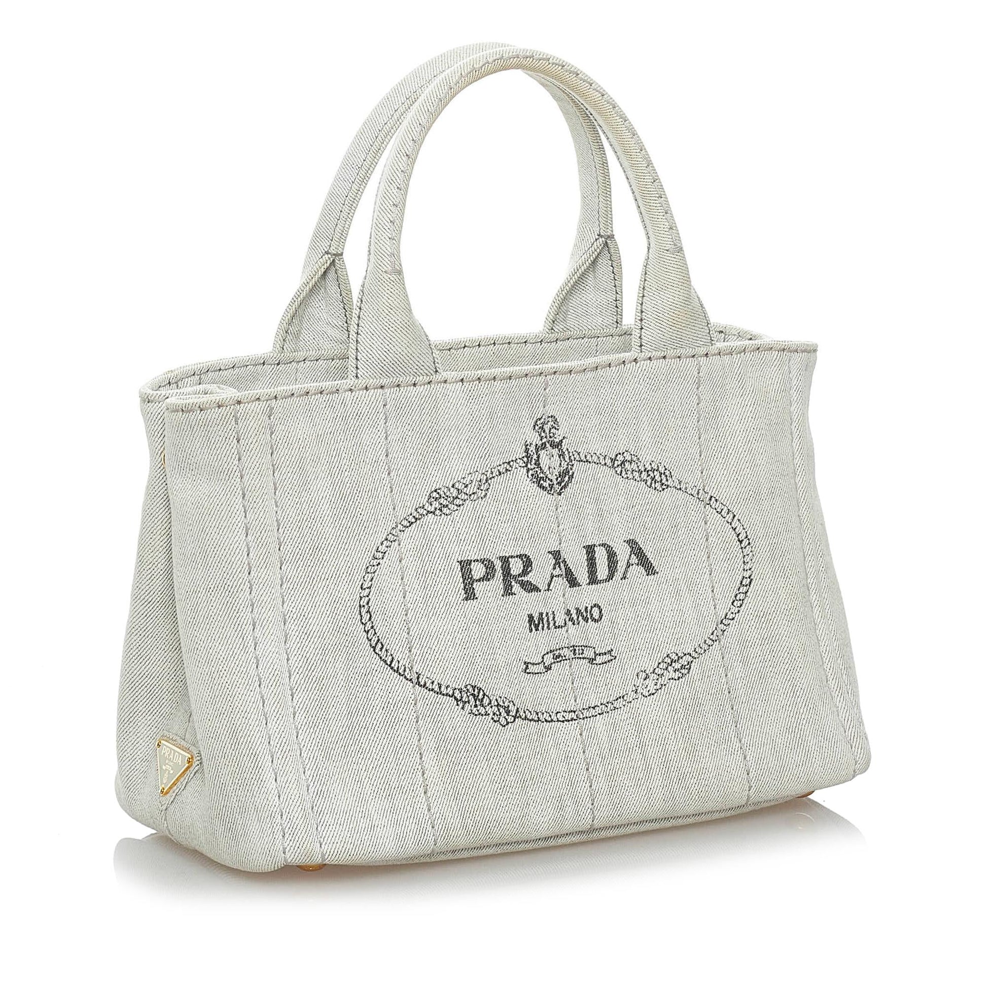 Prada Canapa Logo Canvas Satchel (SHG-29742)