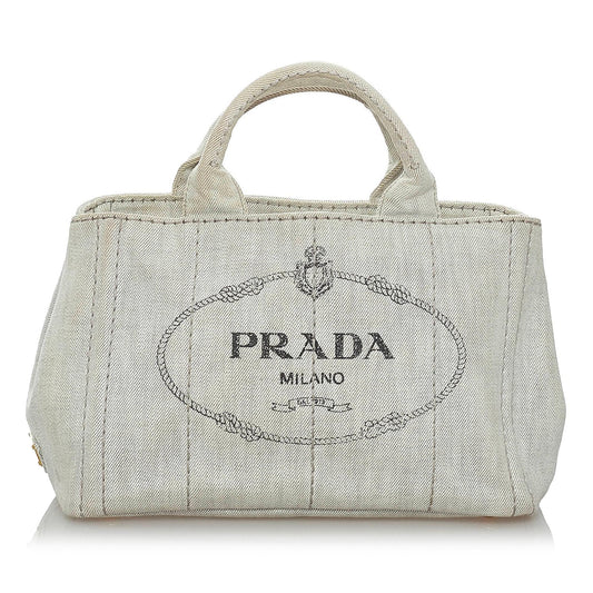 Prada Canapa Logo Canvas Satchel (SHG-29803)