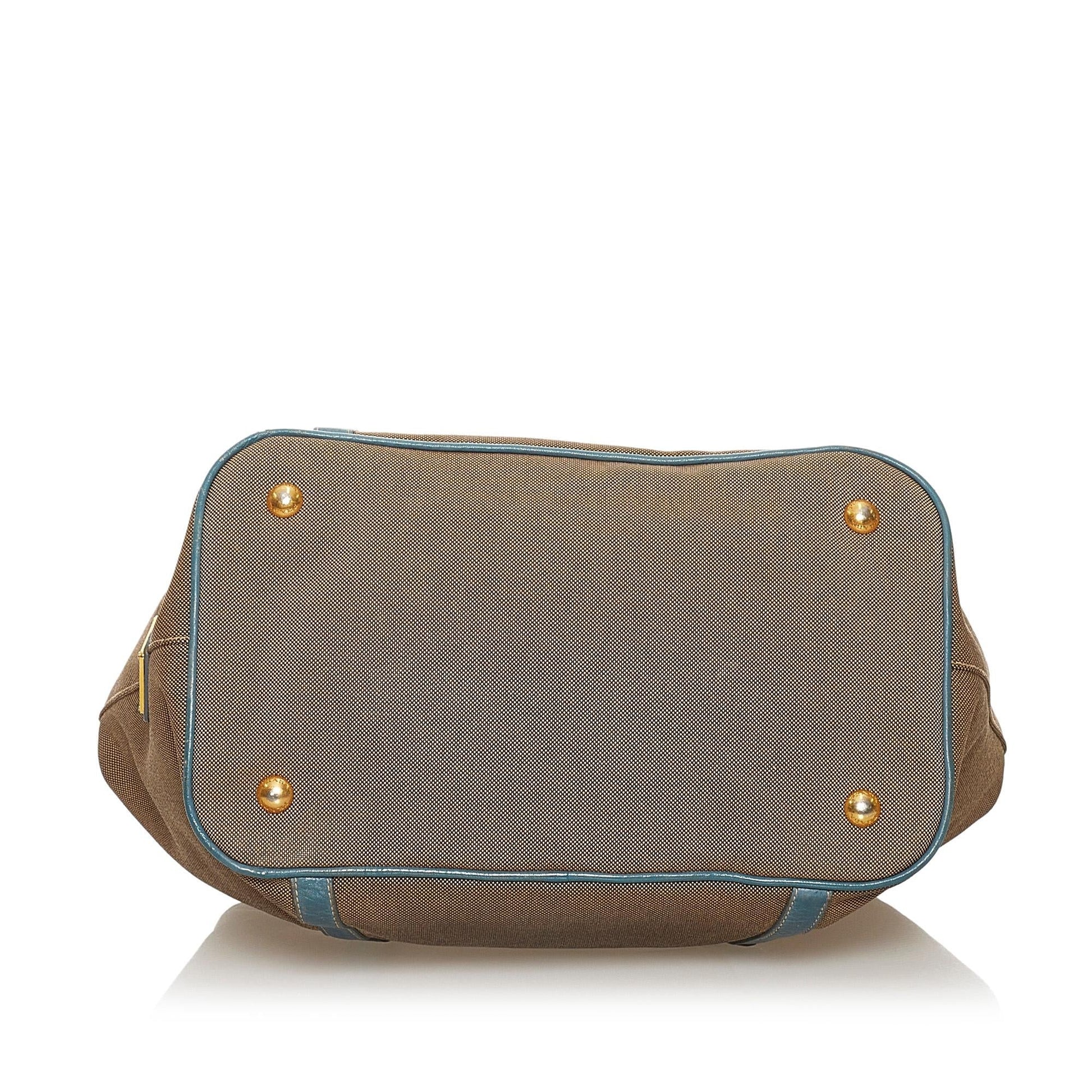 Prada Canapa Logo Canvas Satchel (SHG-30063)