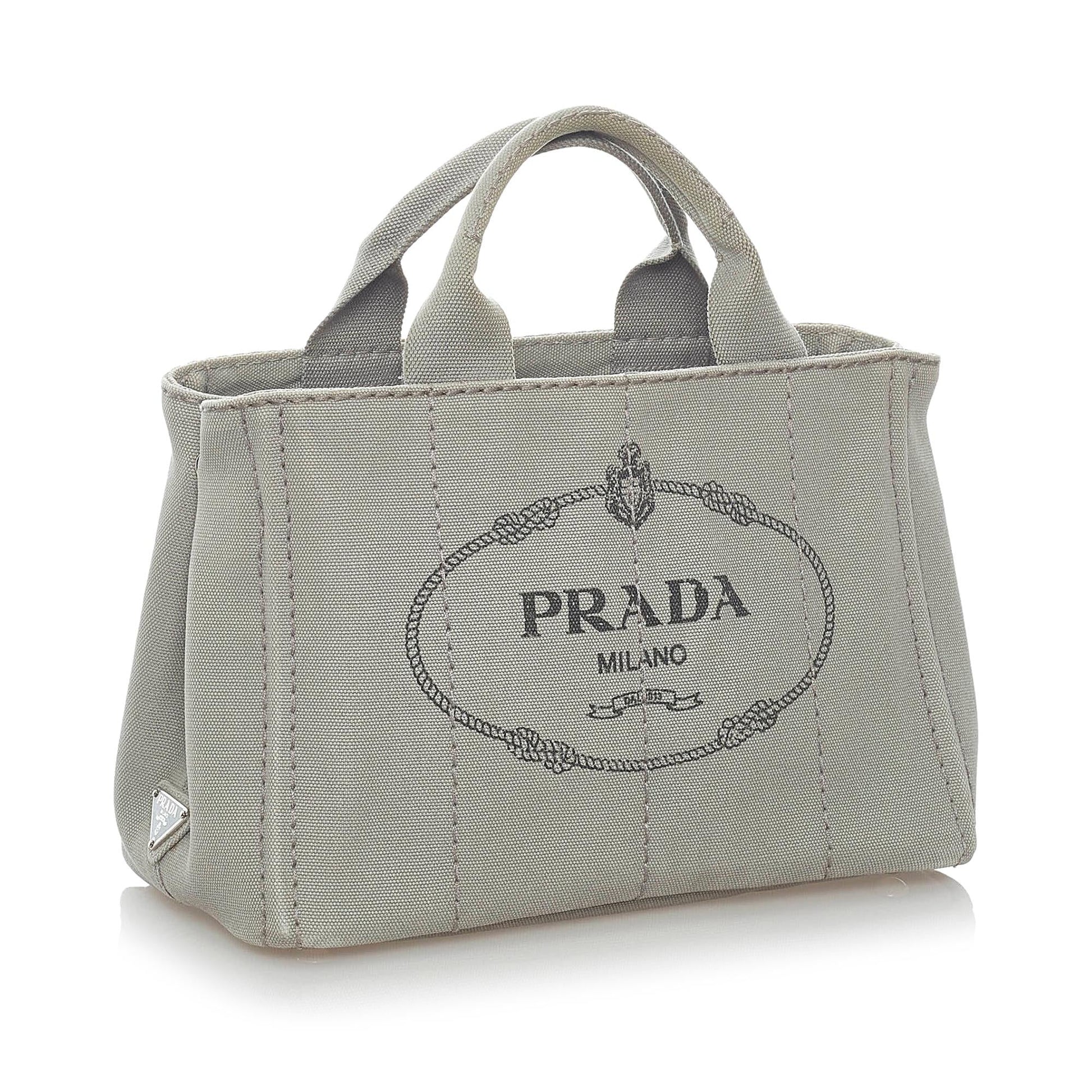 Prada Canapa Logo Canvas Satchel (SHG-30961)
