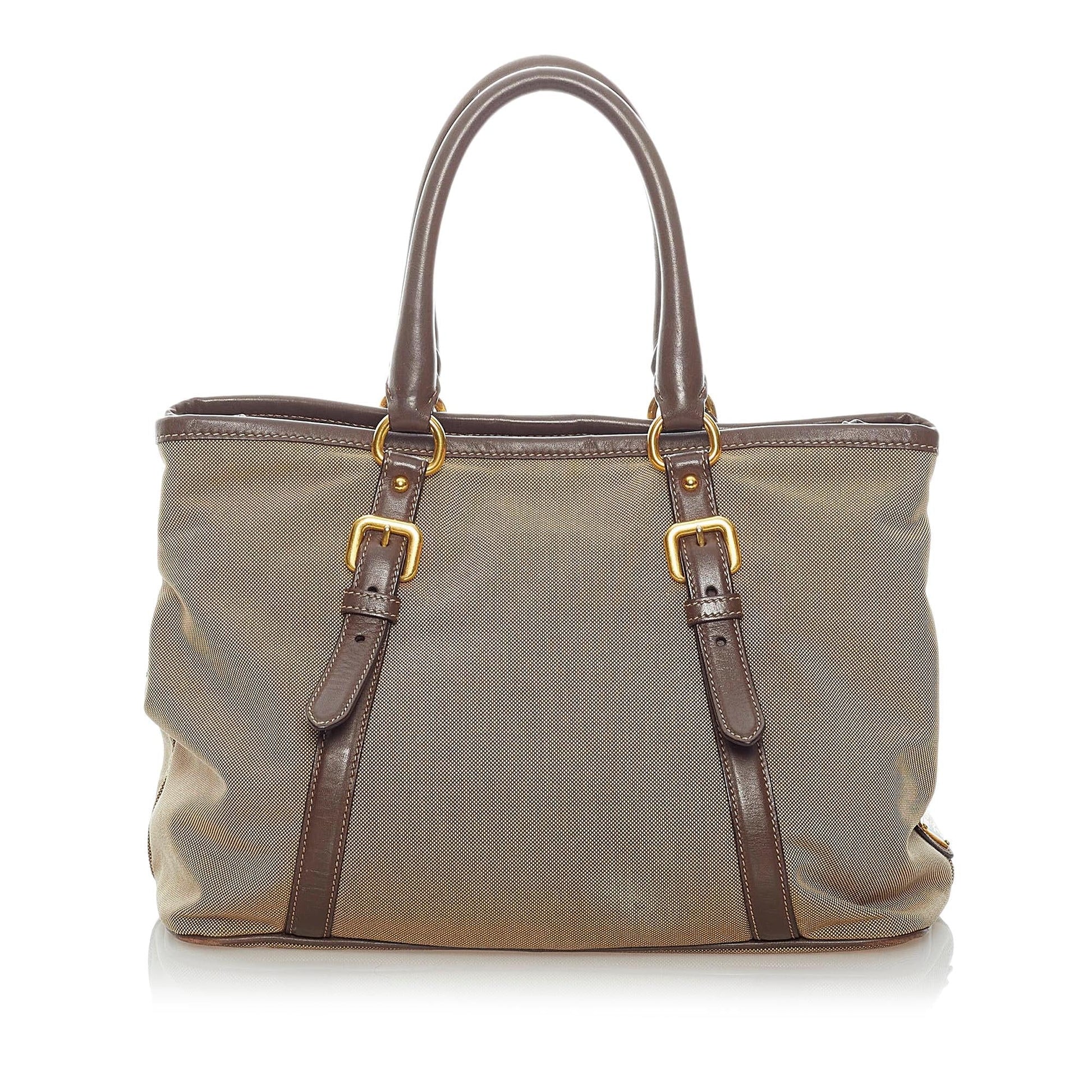 Prada Canapa Logo Canvas Satchel (SHG-31615)
