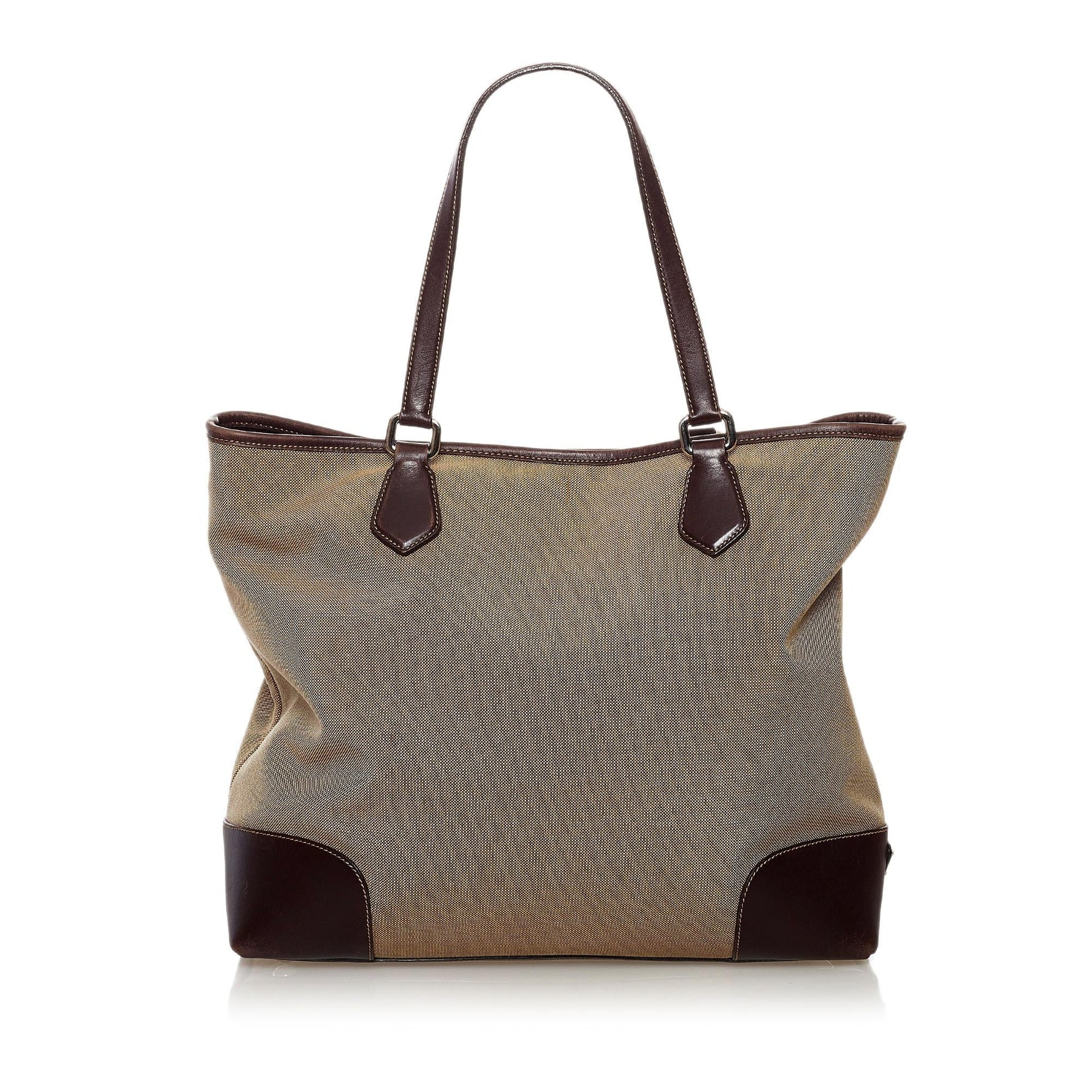 Prada Canapa Logo Canvas Satchel (SHG-32878)