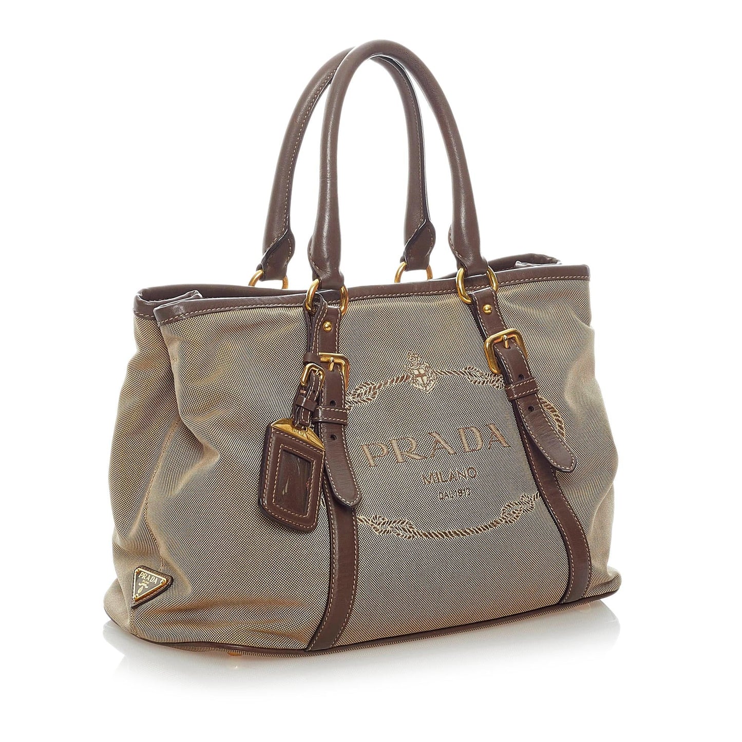 Prada Canapa Logo Canvas Satchel (SHG-34122)