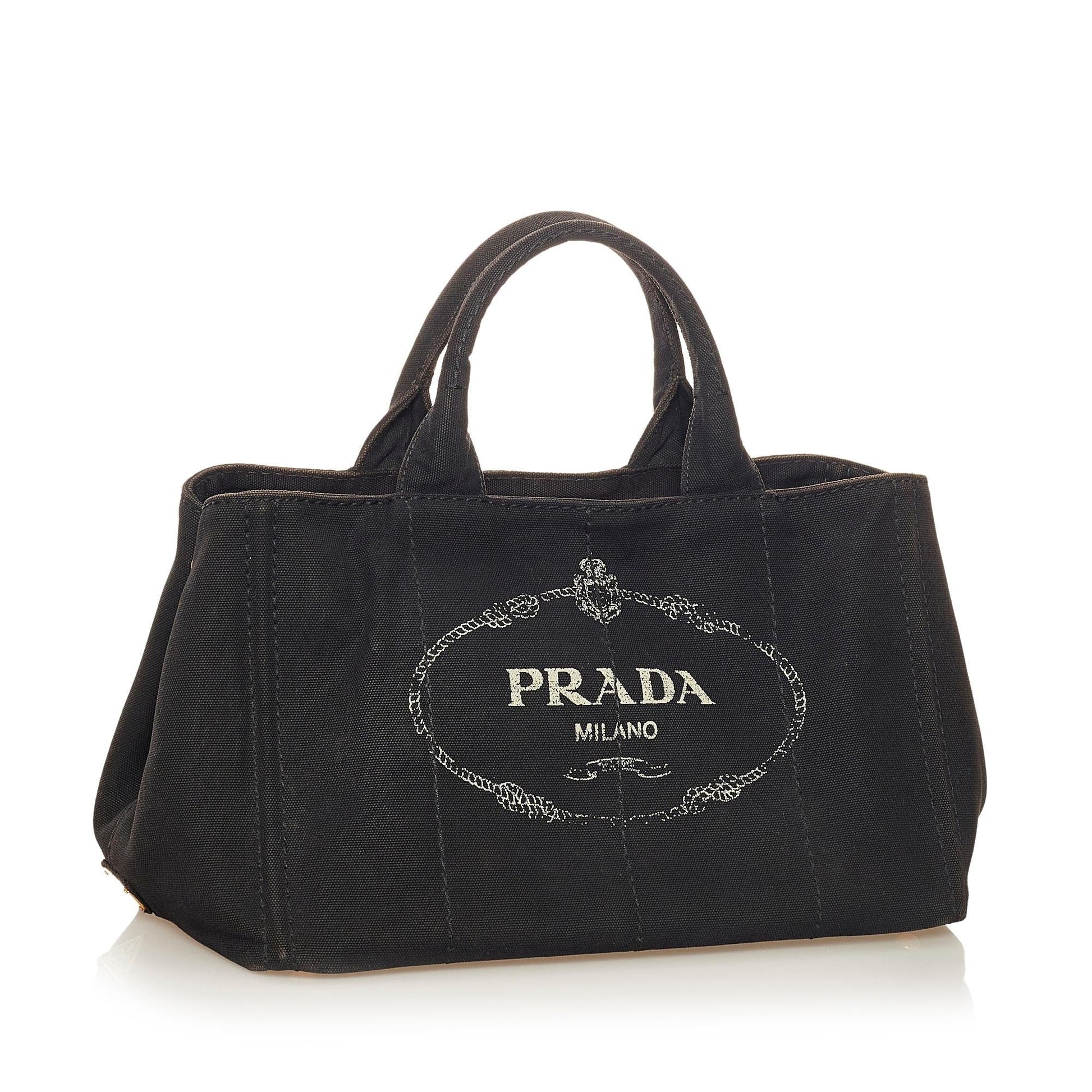 Prada Canapa Logo Canvas Satchel (SHG-34462)