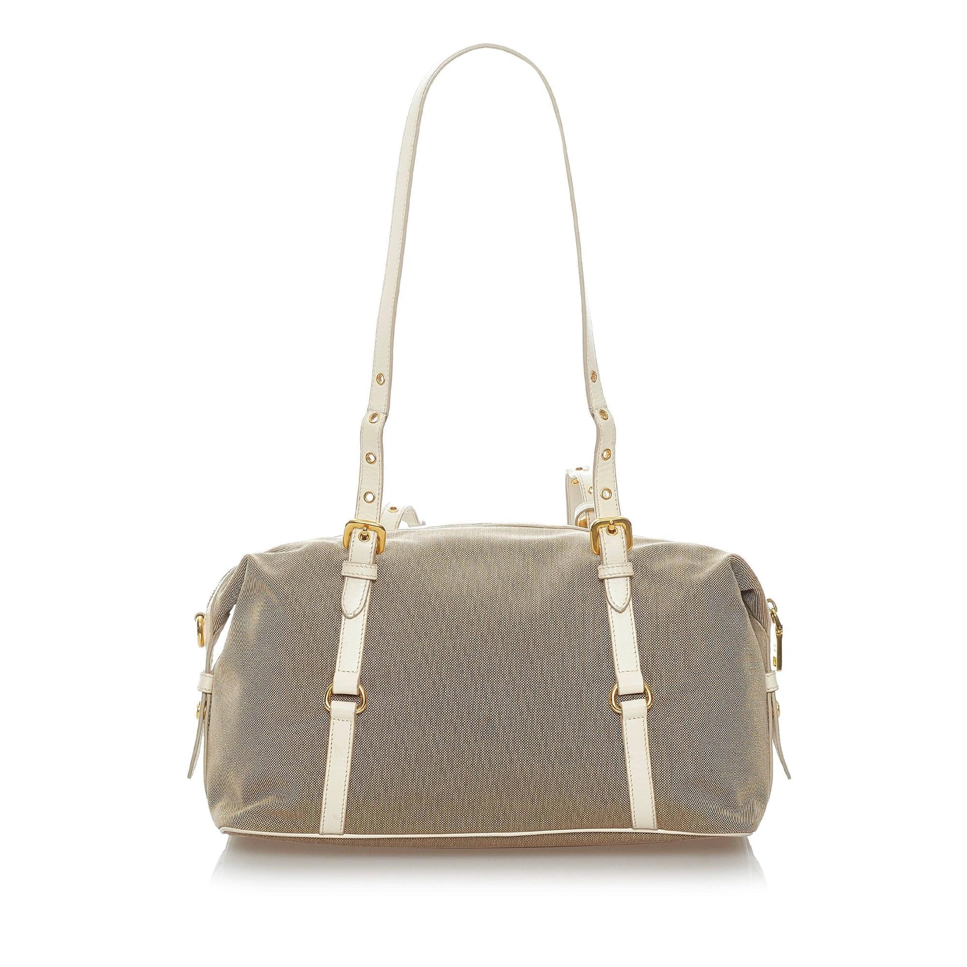 Prada Canapa Logo Canvas Shoulder Bag (SHG-32715)