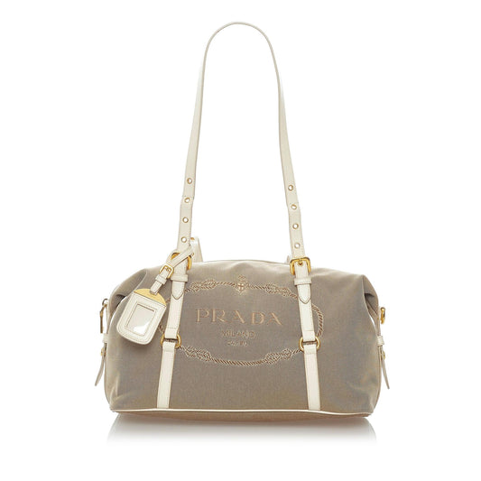Prada Canapa Logo Canvas Shoulder Bag (SHG-32715)