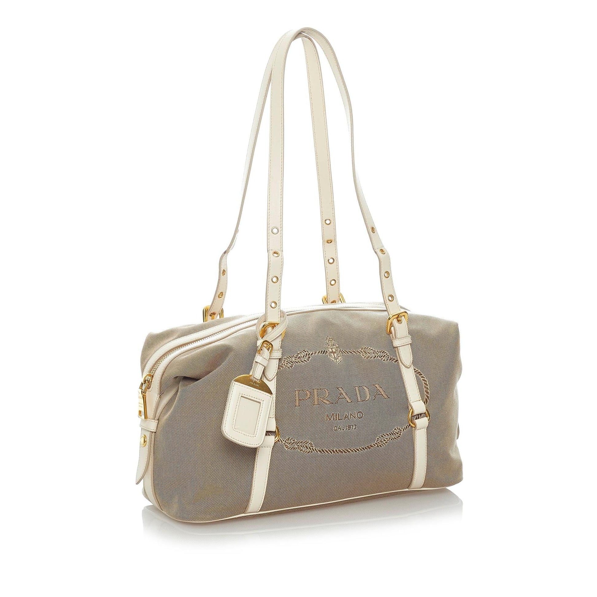 Prada Canapa Logo Canvas Shoulder Bag (SHG-32715)
