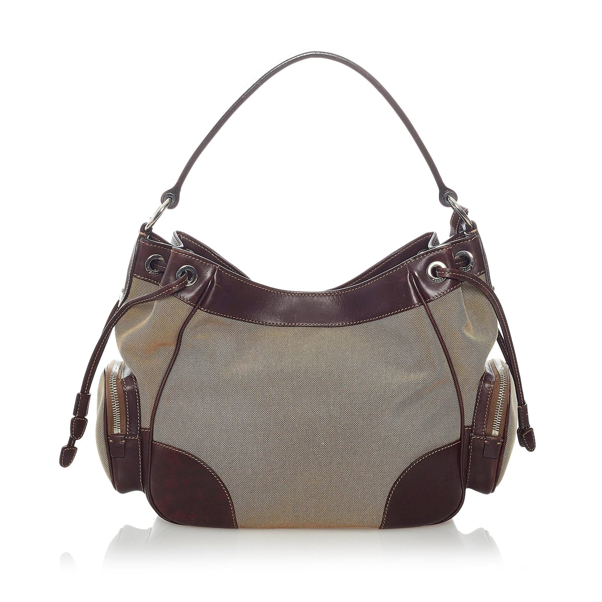 Prada Canapa Logo Canvas Shoulder Bag (SHG-32830)