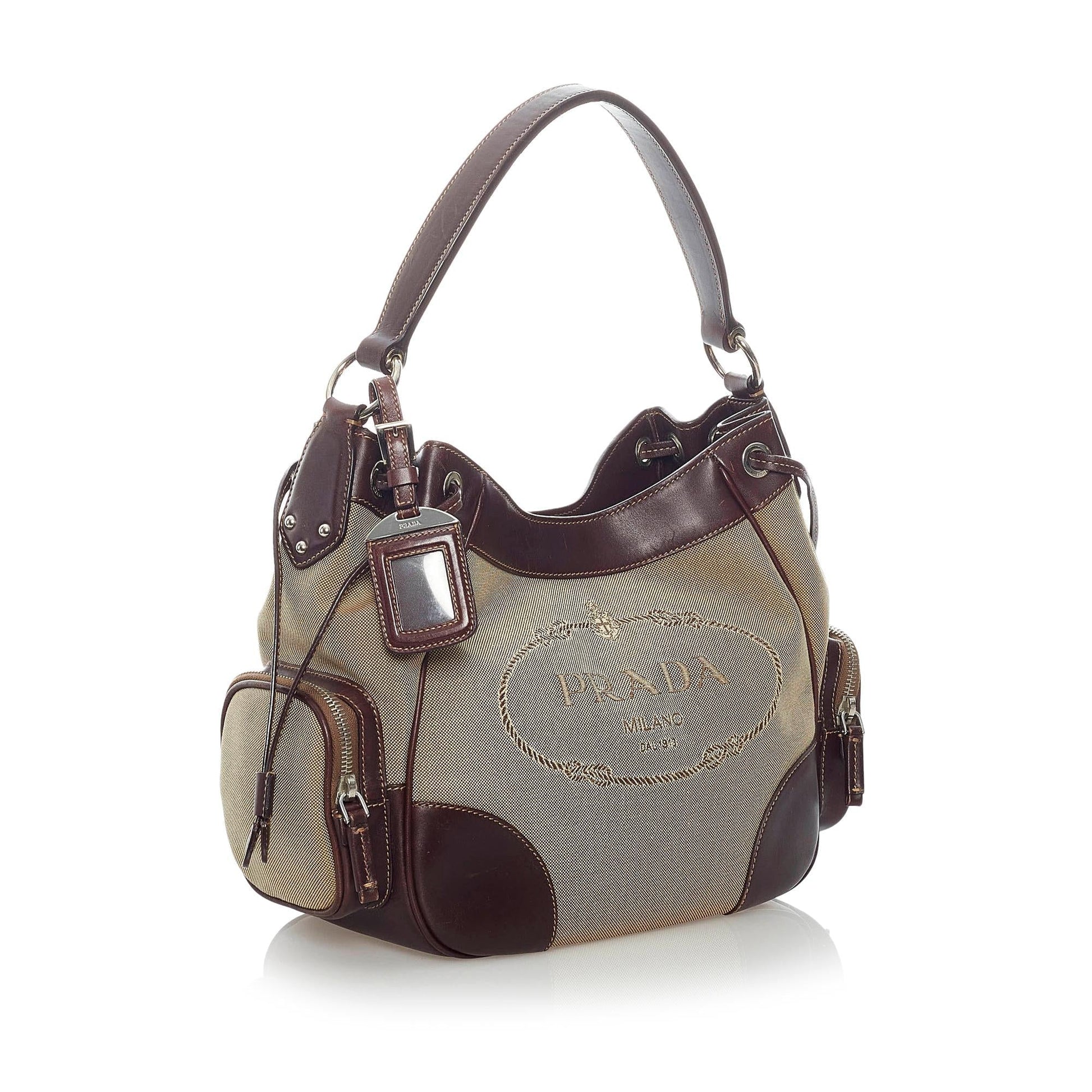 Prada Canapa Logo Canvas Shoulder Bag (SHG-32830)