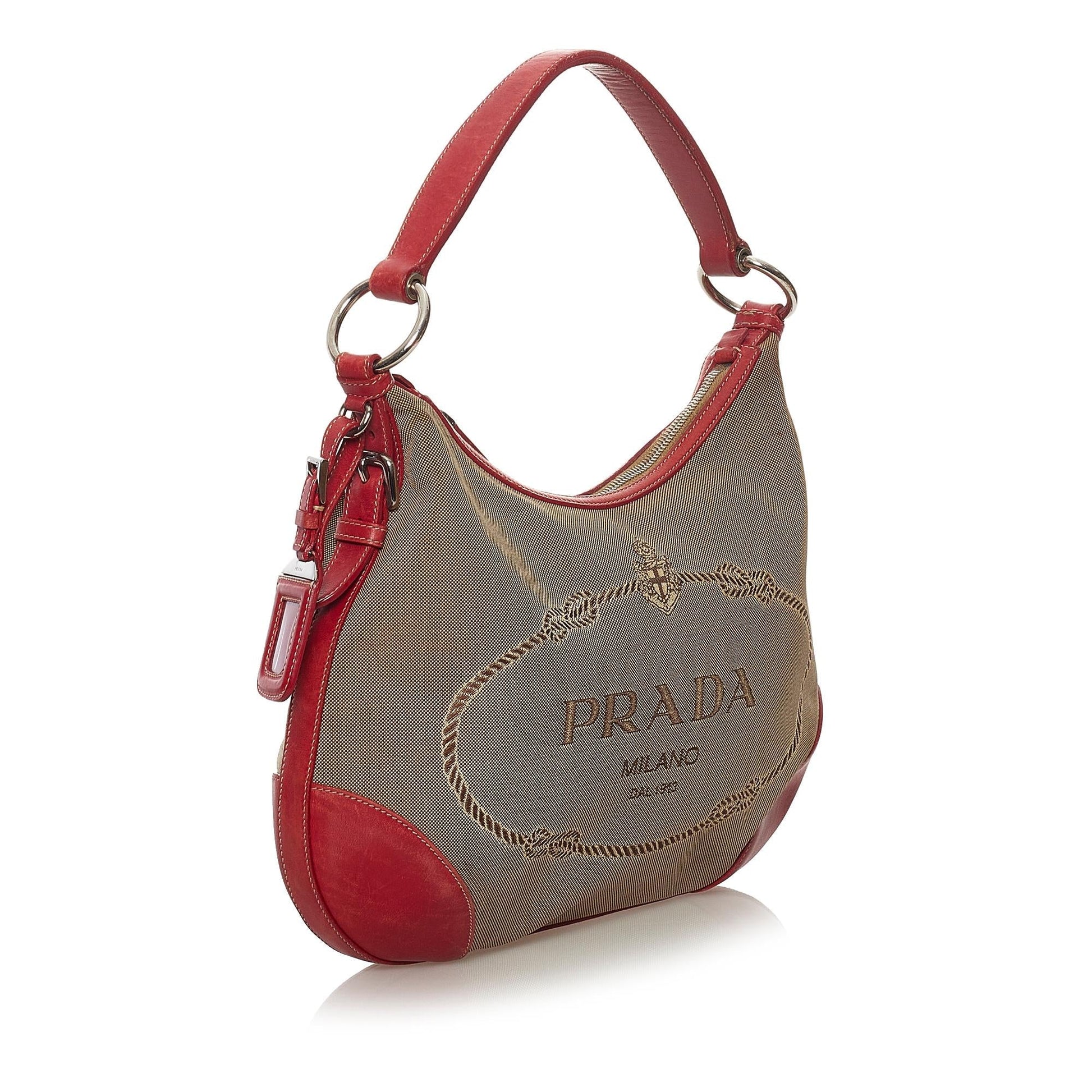 Prada Canapa Logo Canvas Shoulder Bag (SHG-33015)