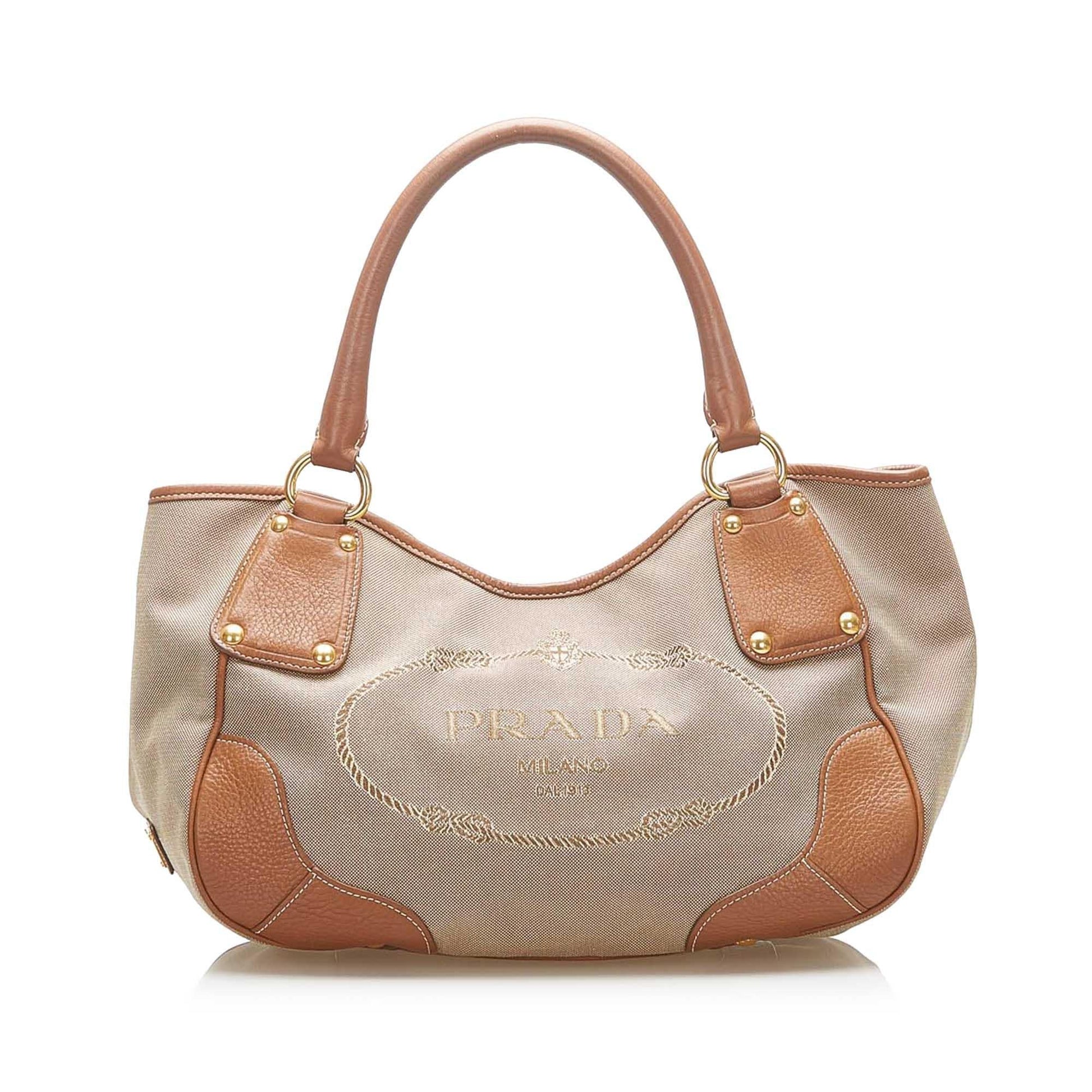 Prada Canapa Logo Canvas Tote Bag  