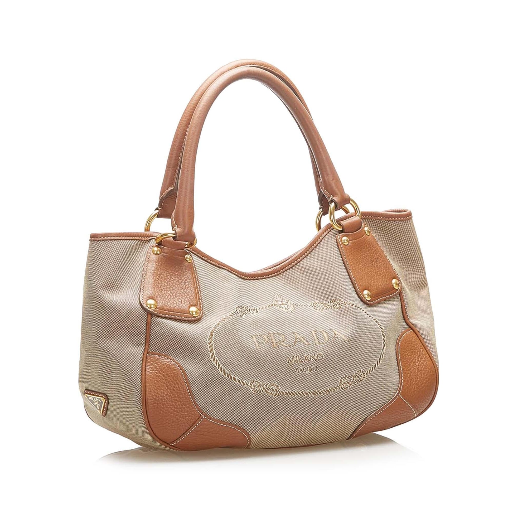 Prada Canapa Logo Canvas Tote Bag  