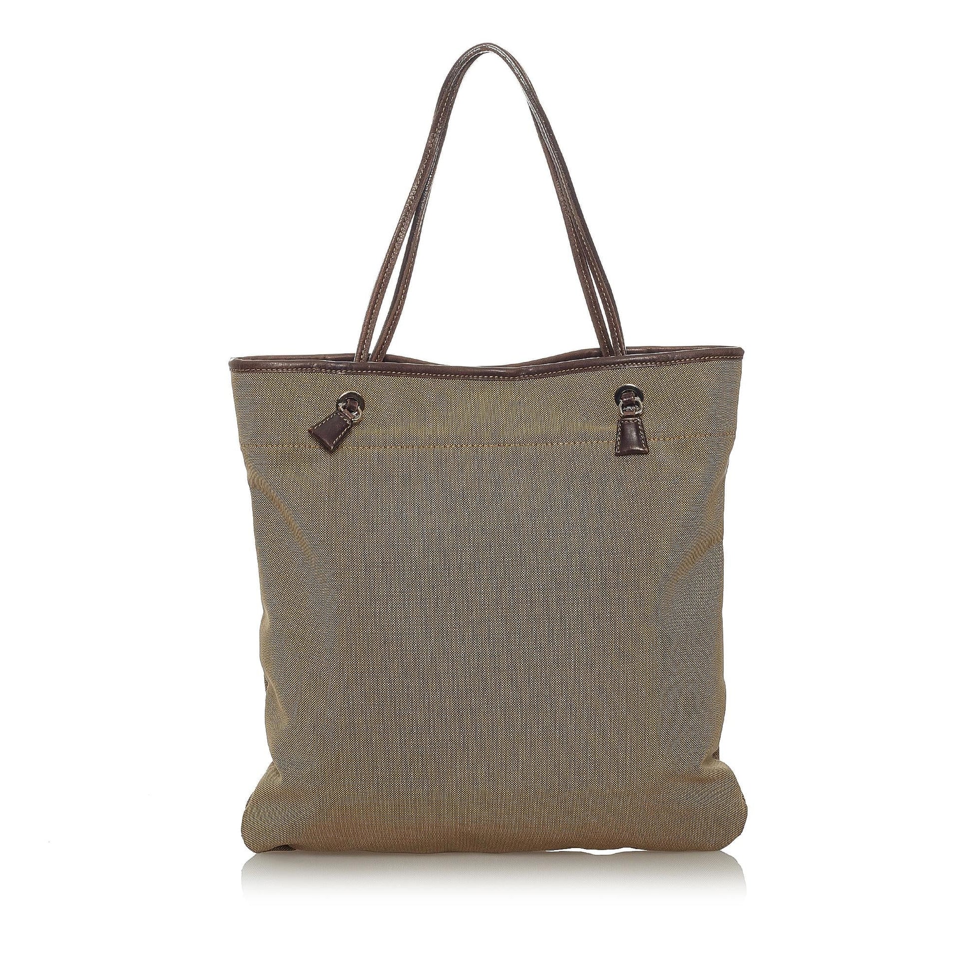 Prada Canapa Logo Canvas Tote Bag (SHG-28733)