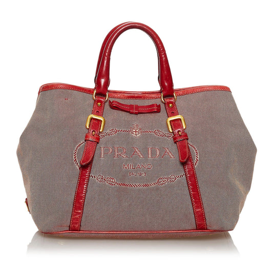 Prada Canapa Logo Canvas Tote Bag (SHG-30601)