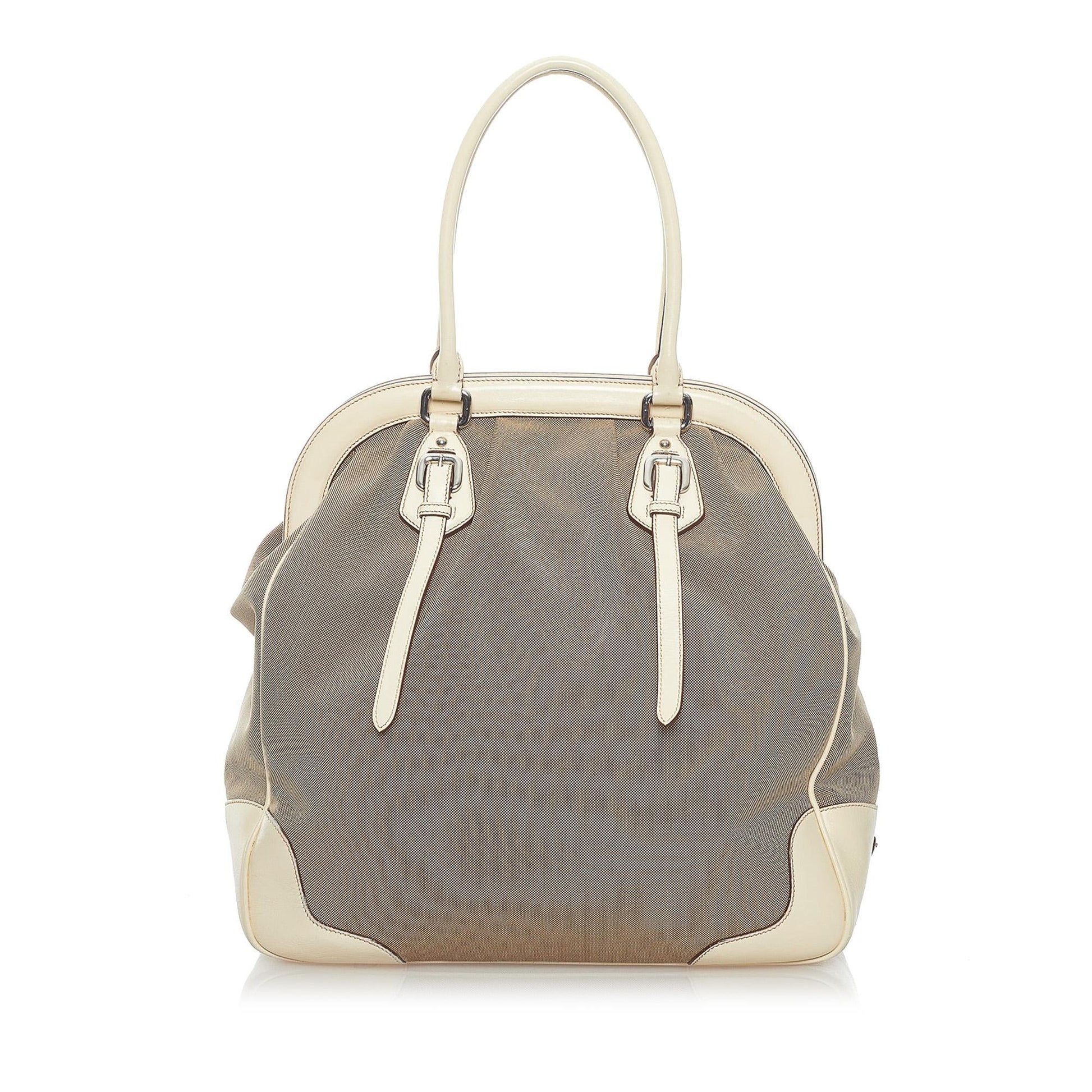Prada Canapa Logo Canvas Tote Bag (SHG-32200)
