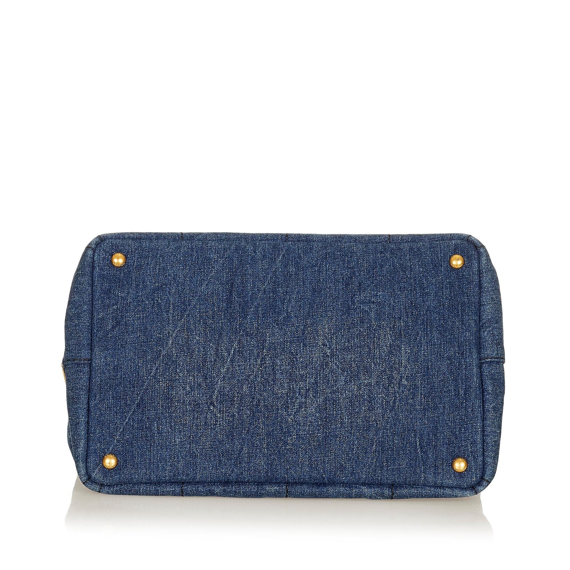Prada Canapa Logo Denim Hanbag (SHG-27048)