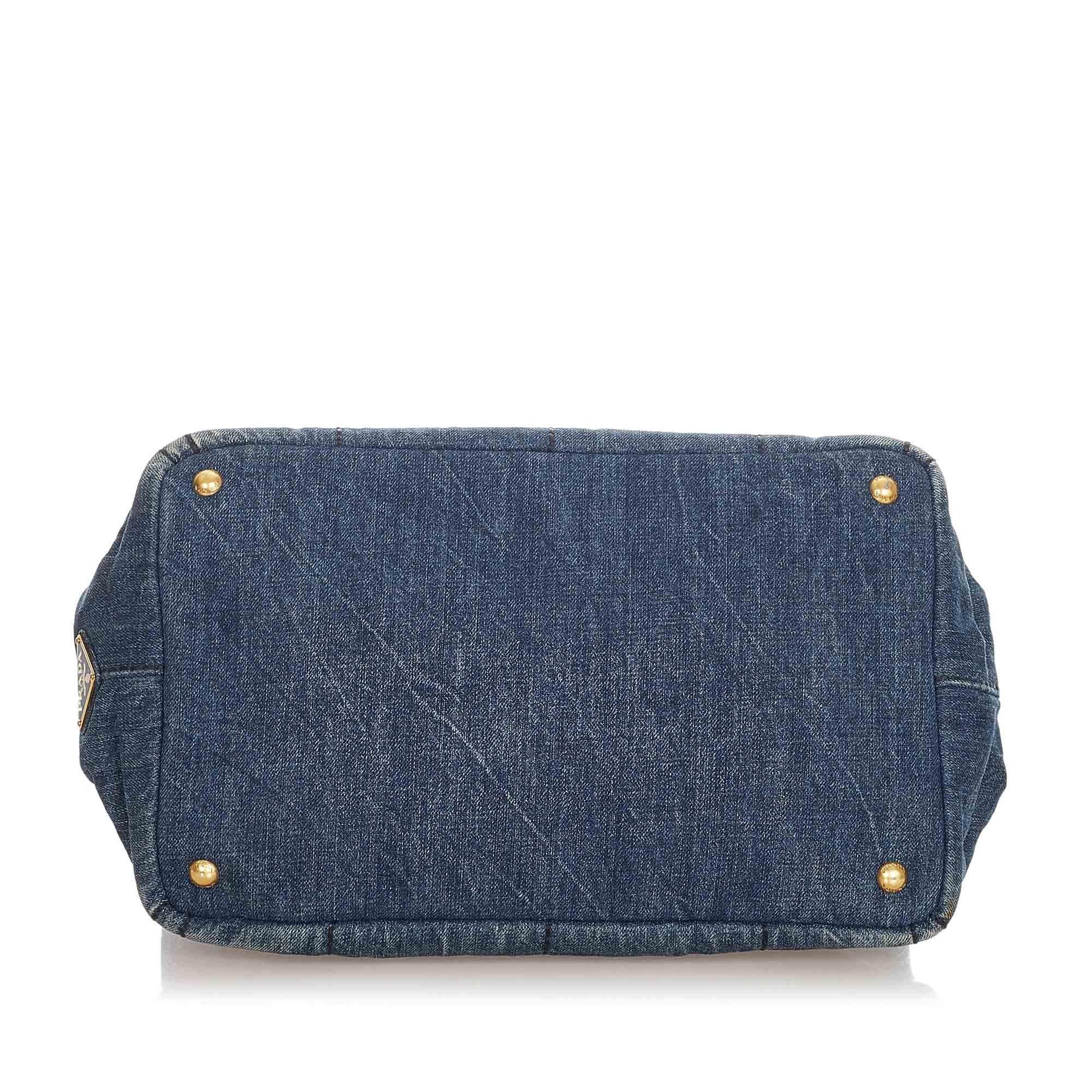Prada Canapa Logo Denim Handbag (SHG-22537)