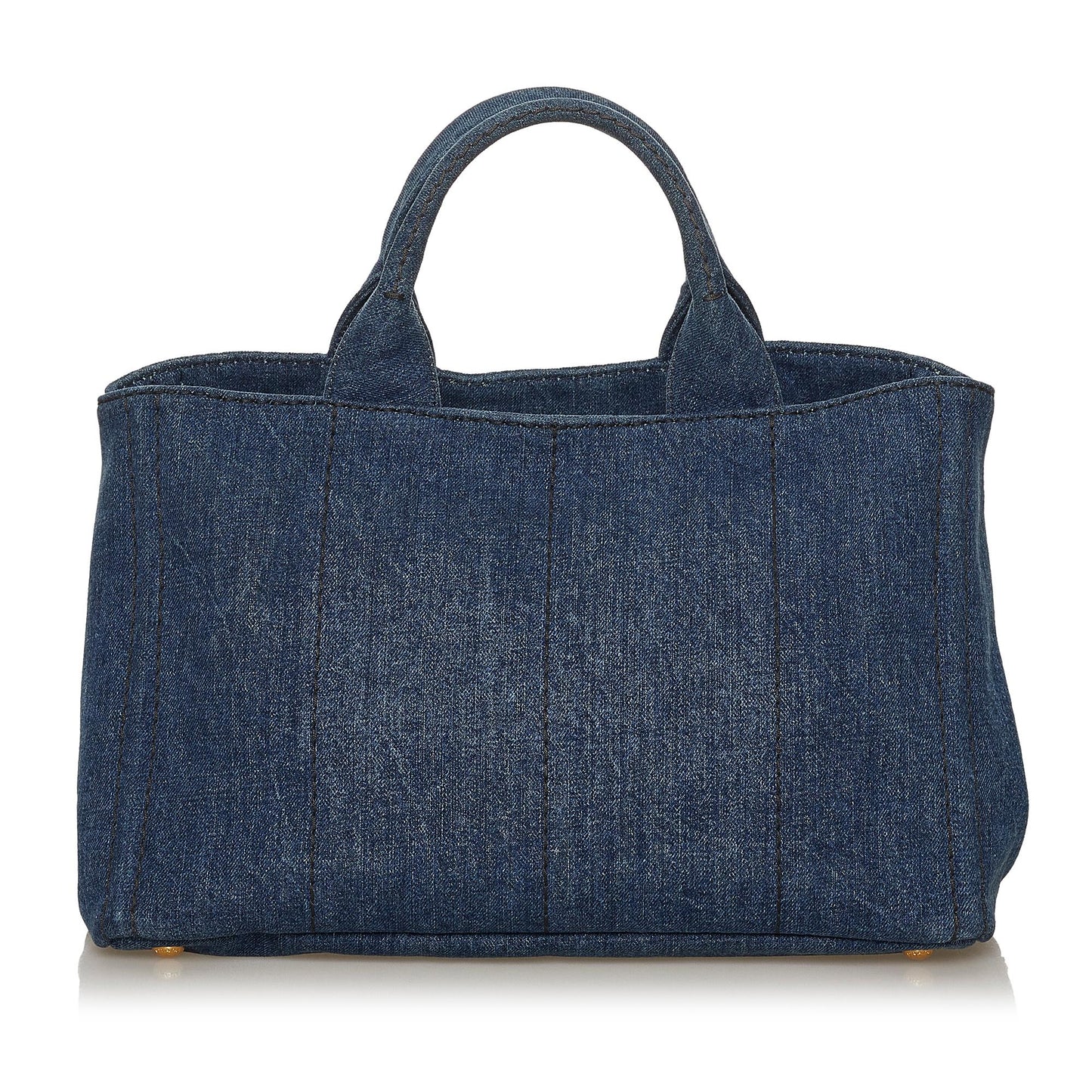 Prada Canapa Logo Denim Satchel (SHG-28405)