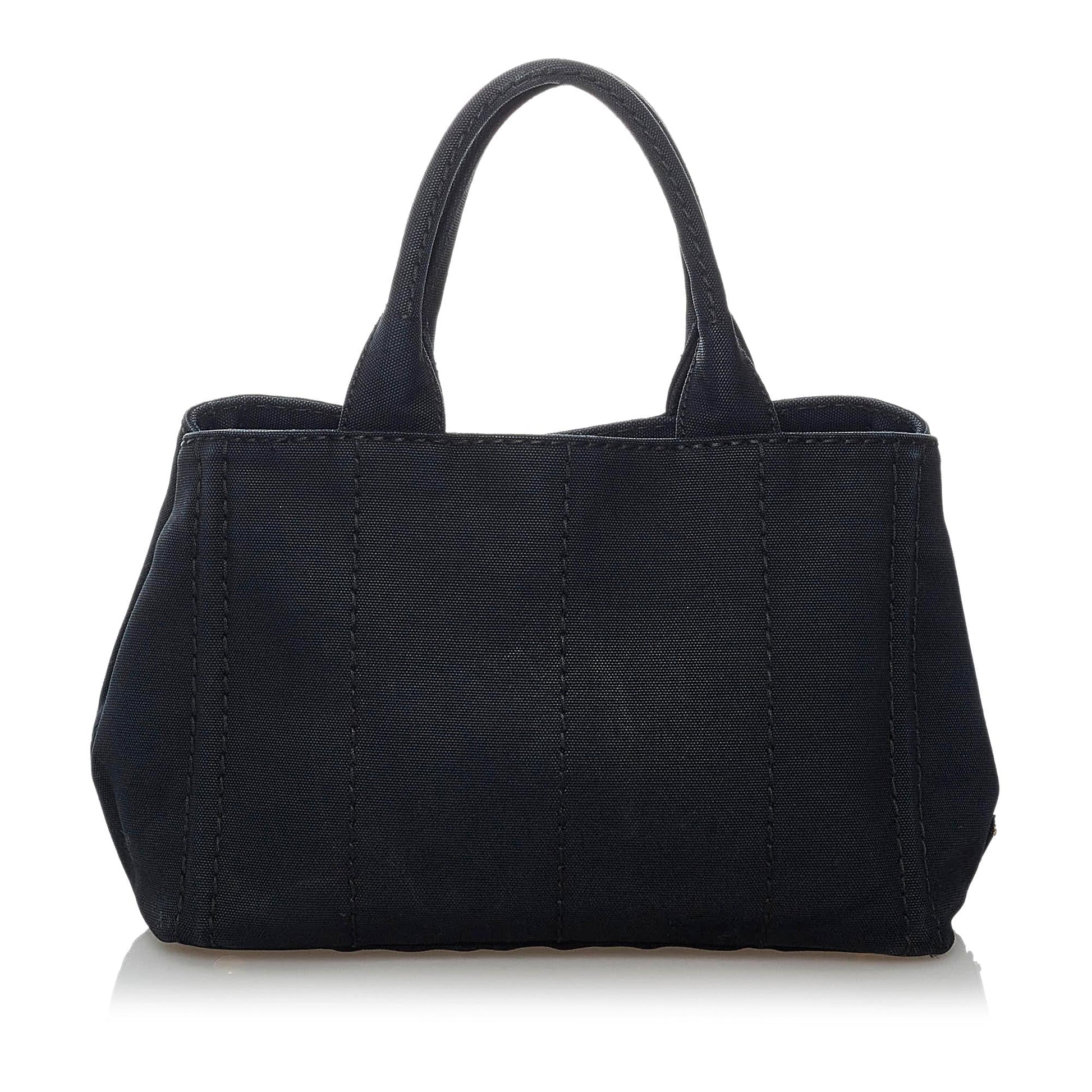 Prada Canapa Logo Denim Satchel (SHG-29950)