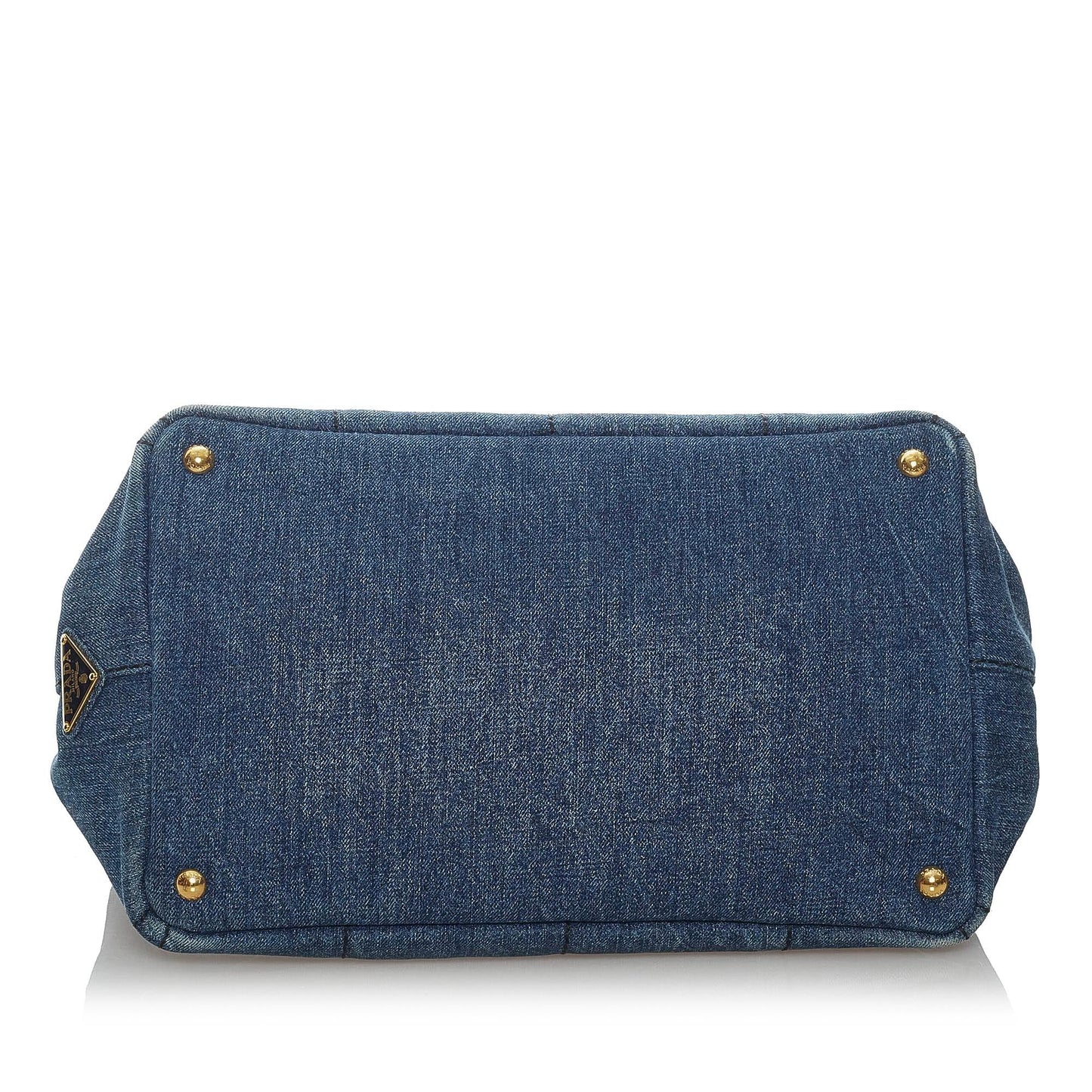 Prada Canapa Logo Denim Satchel (SHG-30503)