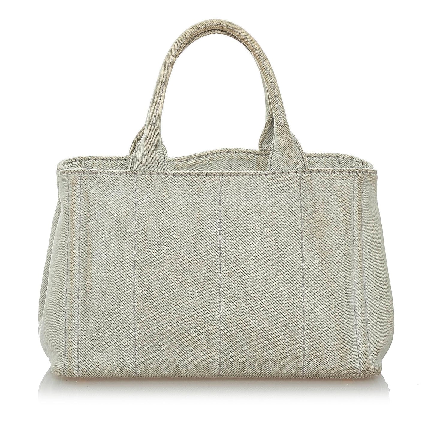 Prada Canapa Logo Denim Satchel (SHG-32767)