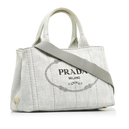 Prada Canapa Logo Satchel (SHG-wHZCCJ)