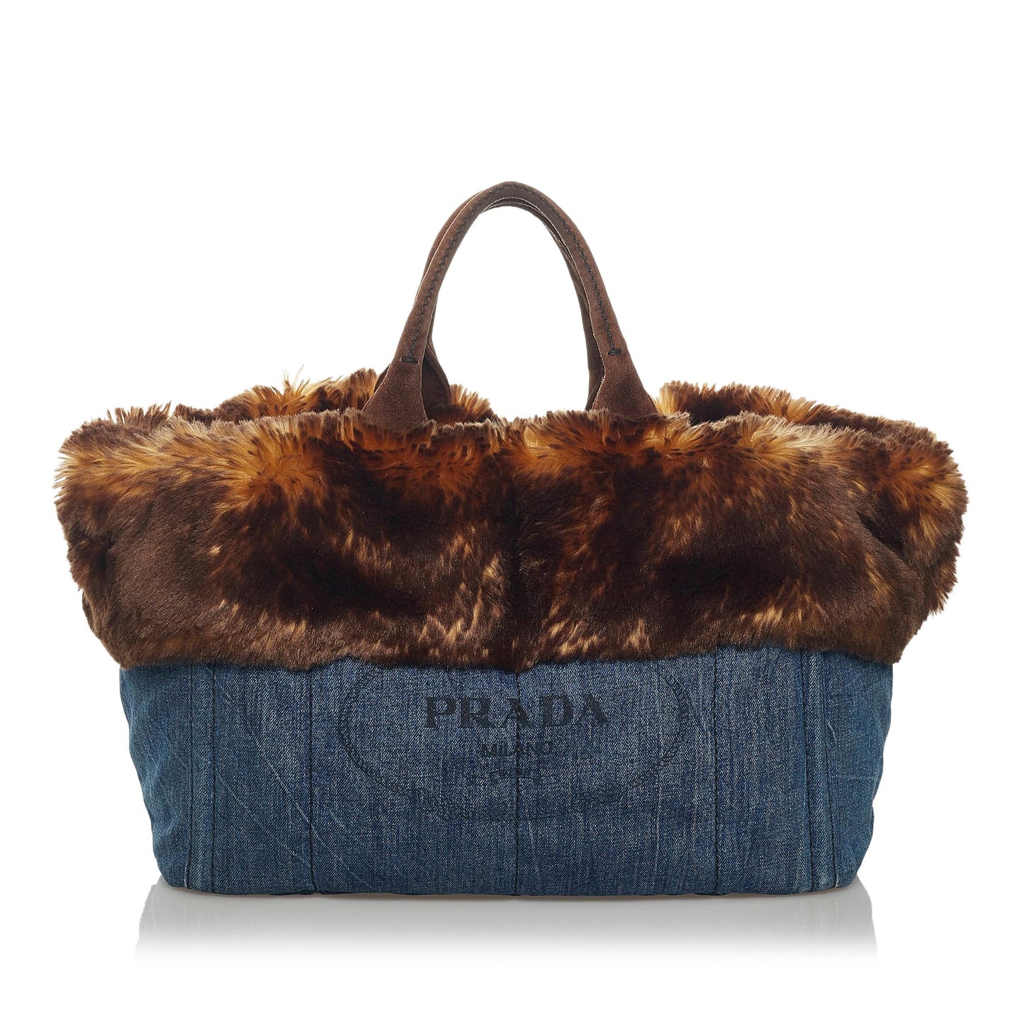 Prada Canapa Logo Denim Tote Bag (SHG-34089)